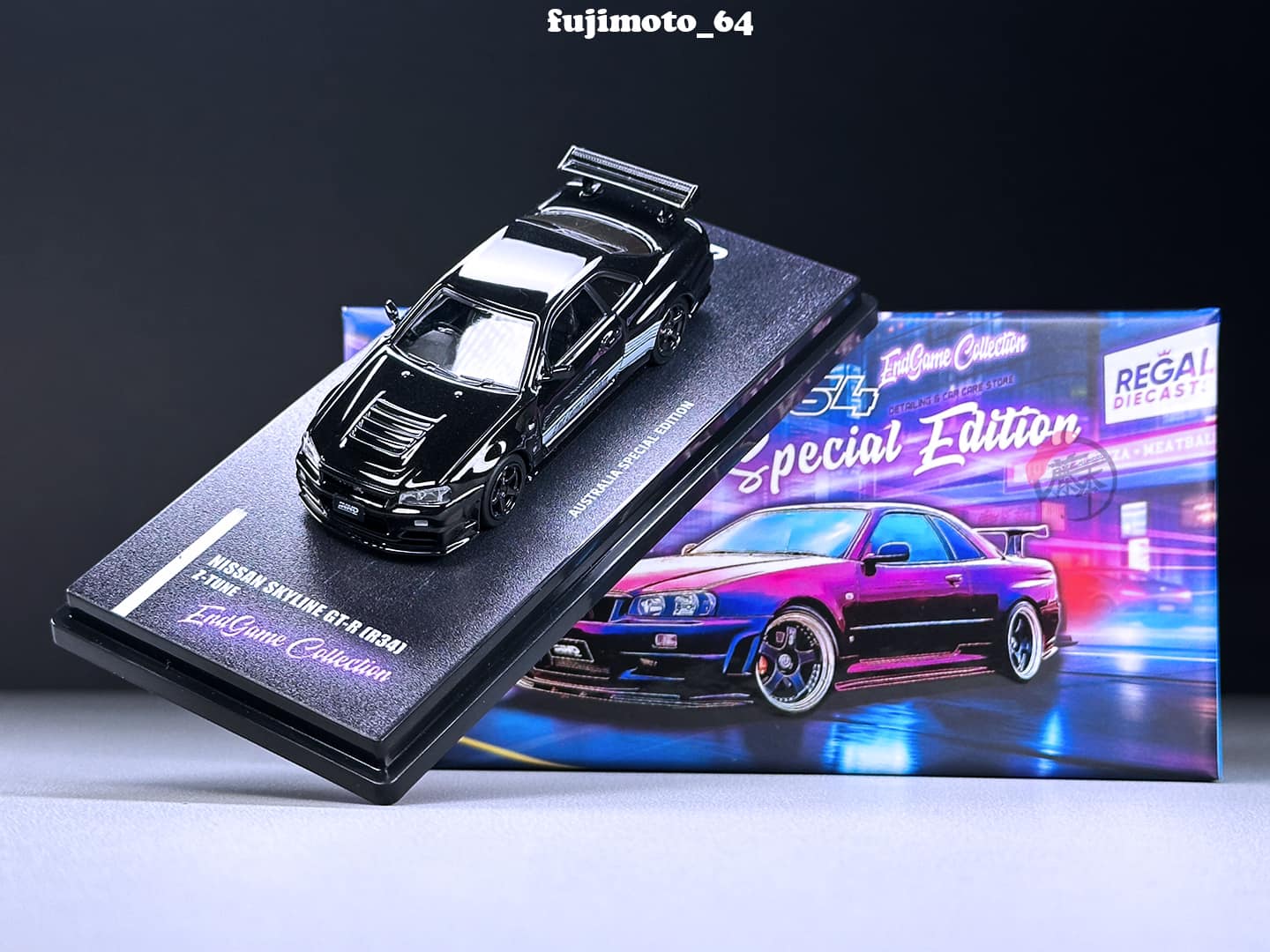 Modèle Réduit 1:64 Nissan Skyline GT-R R34 NISMO Z-Tune Magic Purple - FuJi Models - Neuf Sous Blister