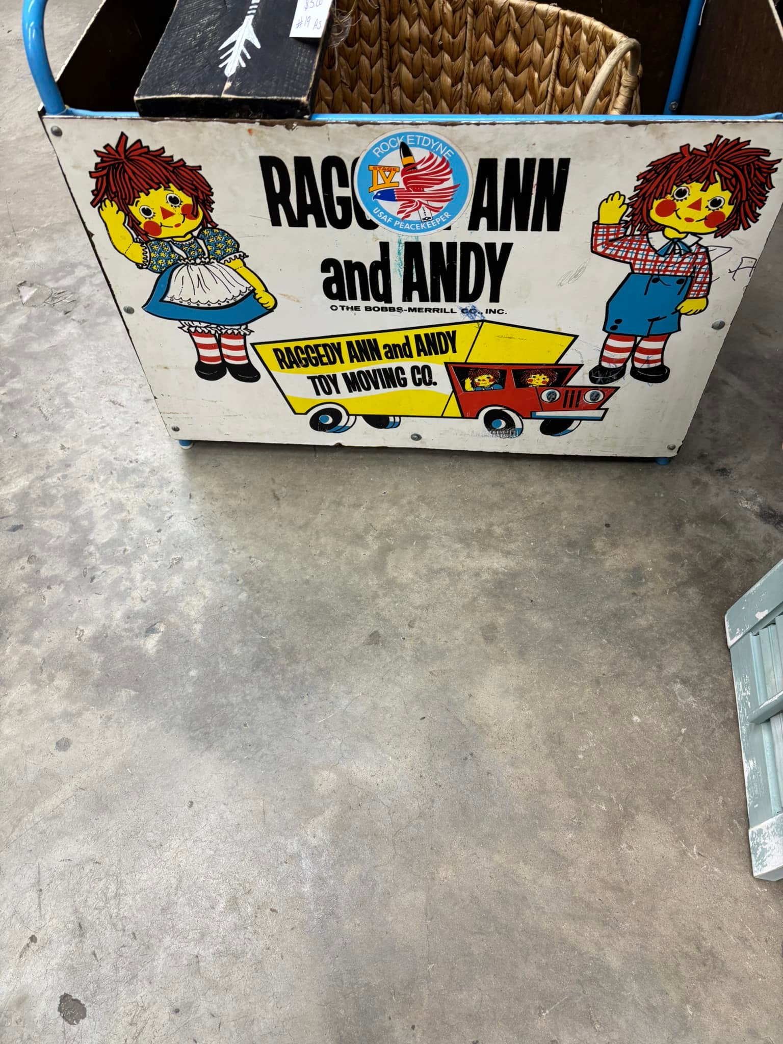 Vintage Bobbs-Merrill Raggedy Ann & Andy Toy Cart Toy Moving Company