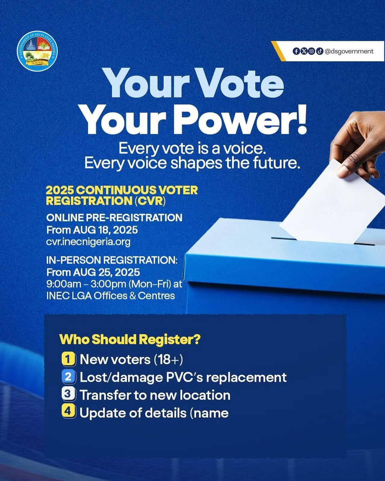 Okpomo - The right to vote is the right to decide the future of Delta ...