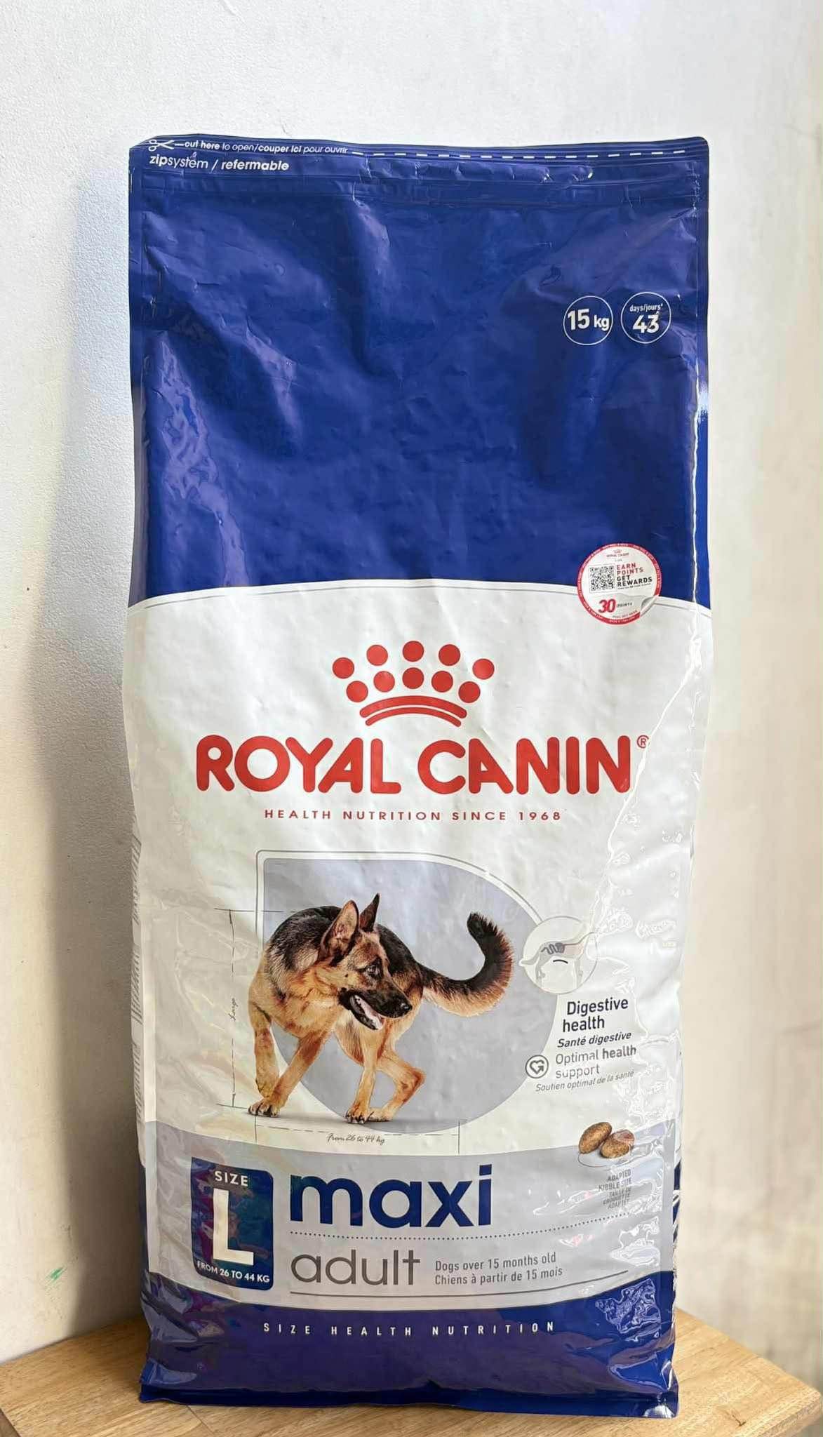 Royal Canin Maxi Dog Food Adult 15kg ーン. heve . e eyeruperi