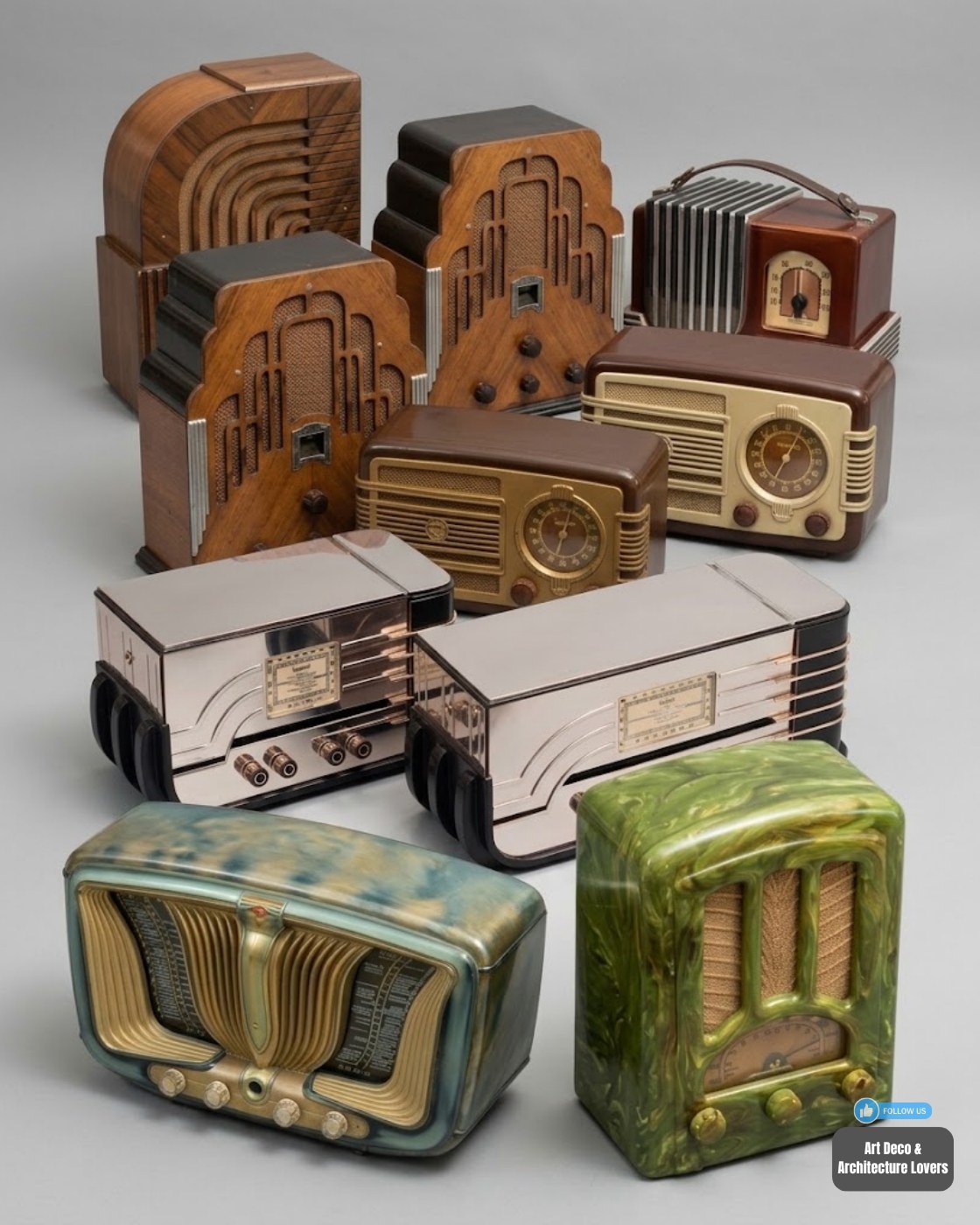 Art Deco radio with 1930s modern design