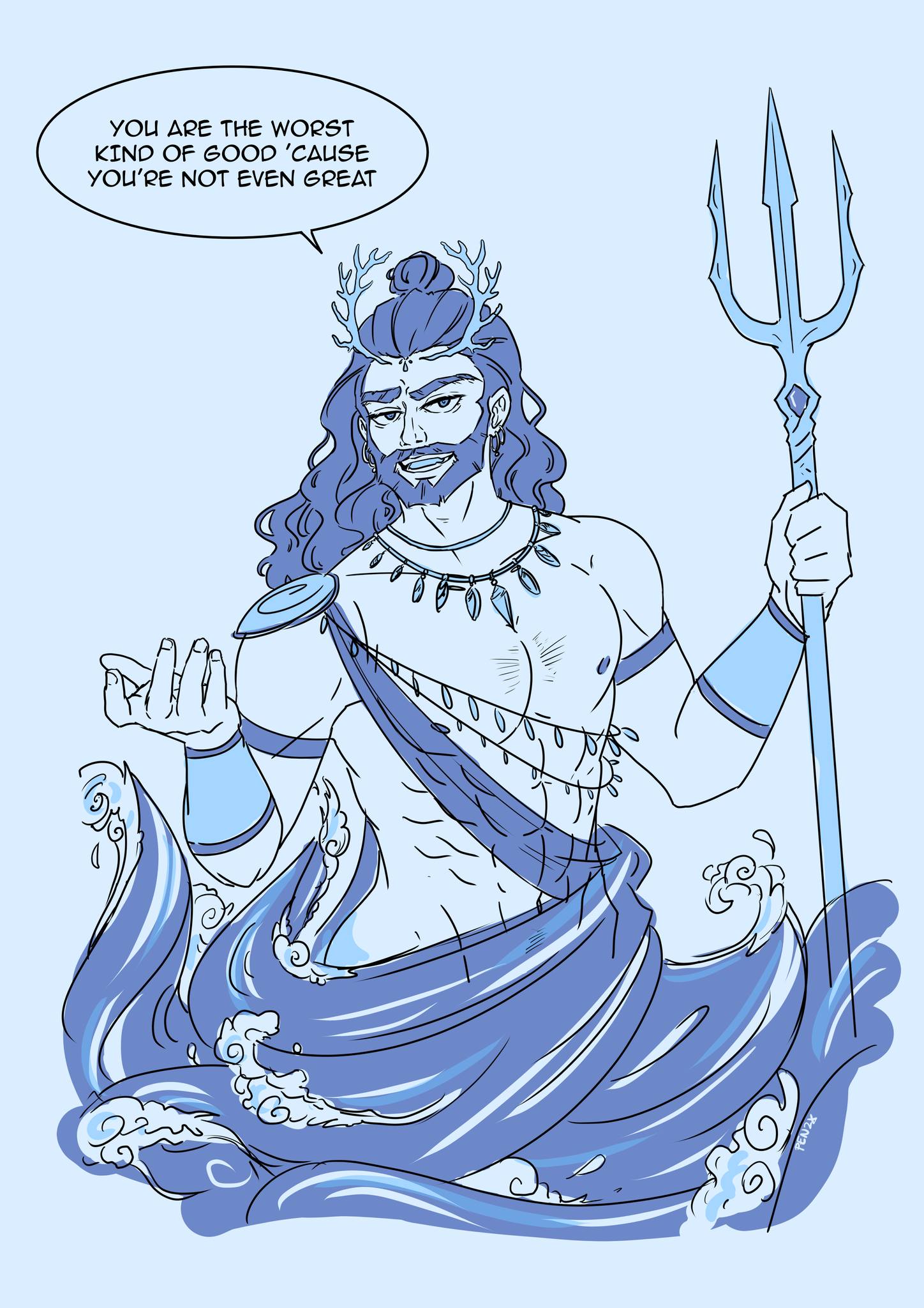 JosaPen - My take on Poseidon🔱 with my favorite line from Ruthlessness ...
