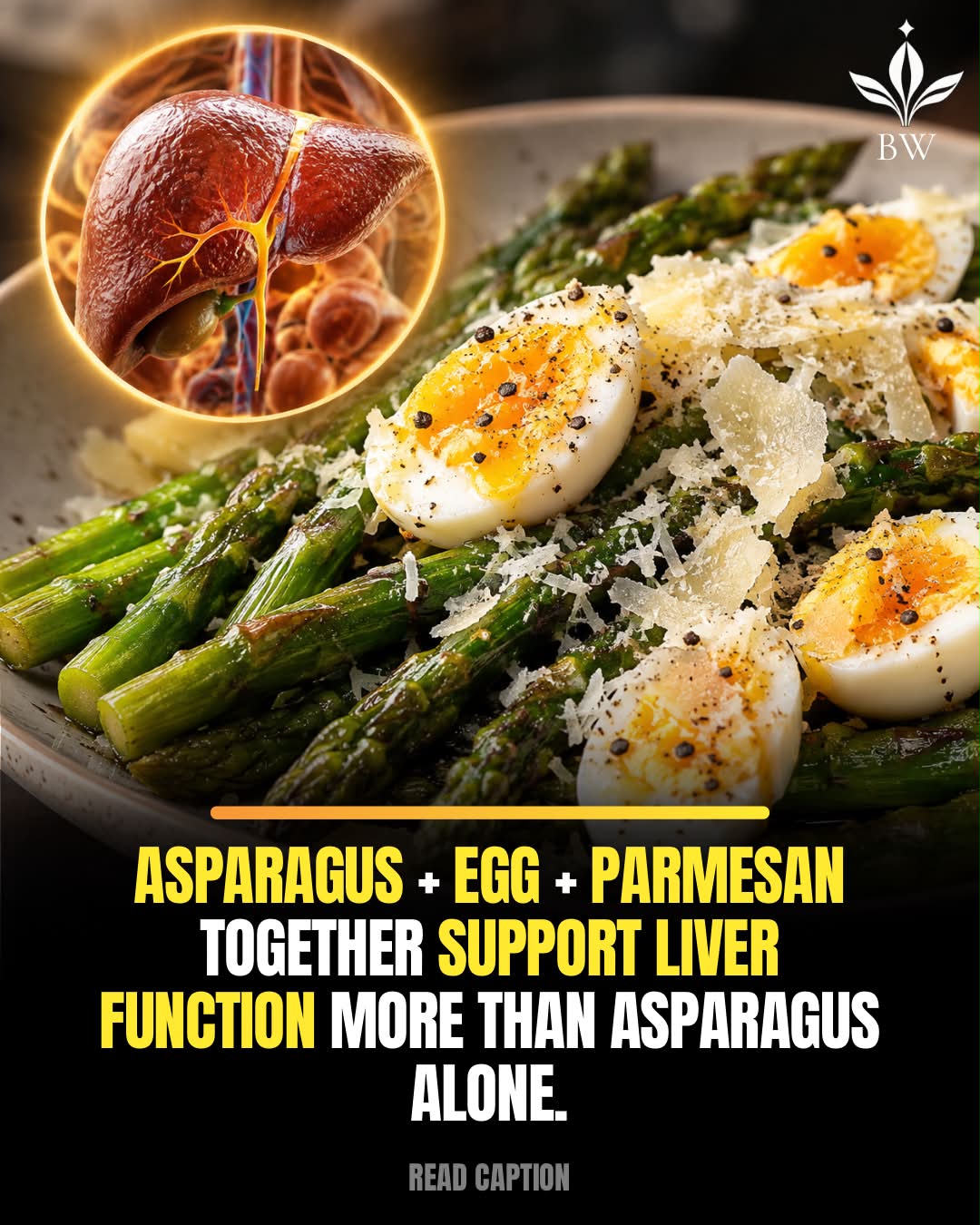 The liver relies on specific nutrients to carry out its detoxification processes efficiently. Asparagus provides glutathione precursors on its own, but egg contributes choline and parmesan adds a concentrated source of B12