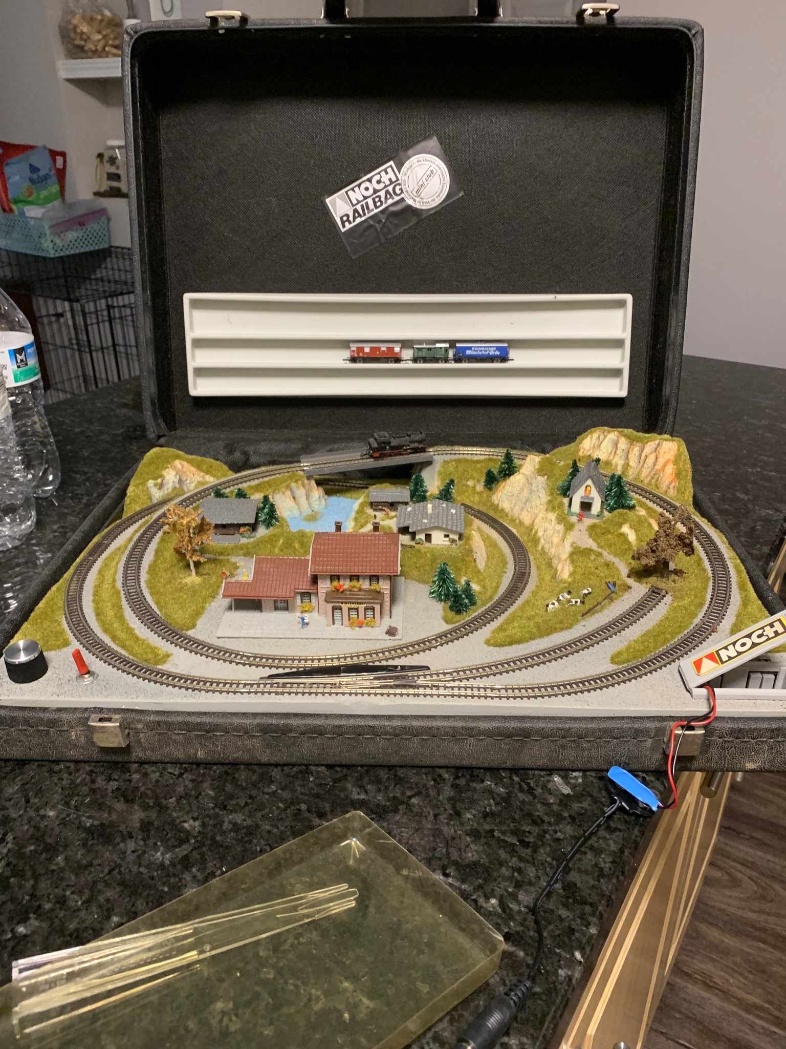 Just finished this Z gauge briefcase layout with lighting and