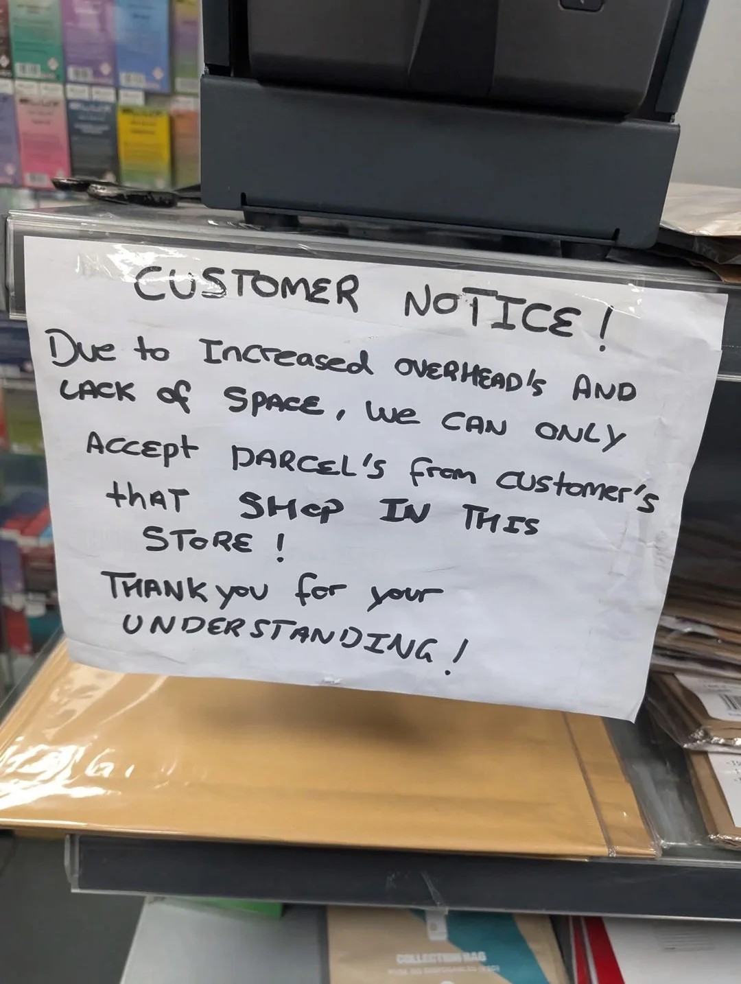 Courier - This type of sign is popping up in more and more ParcelShops ...