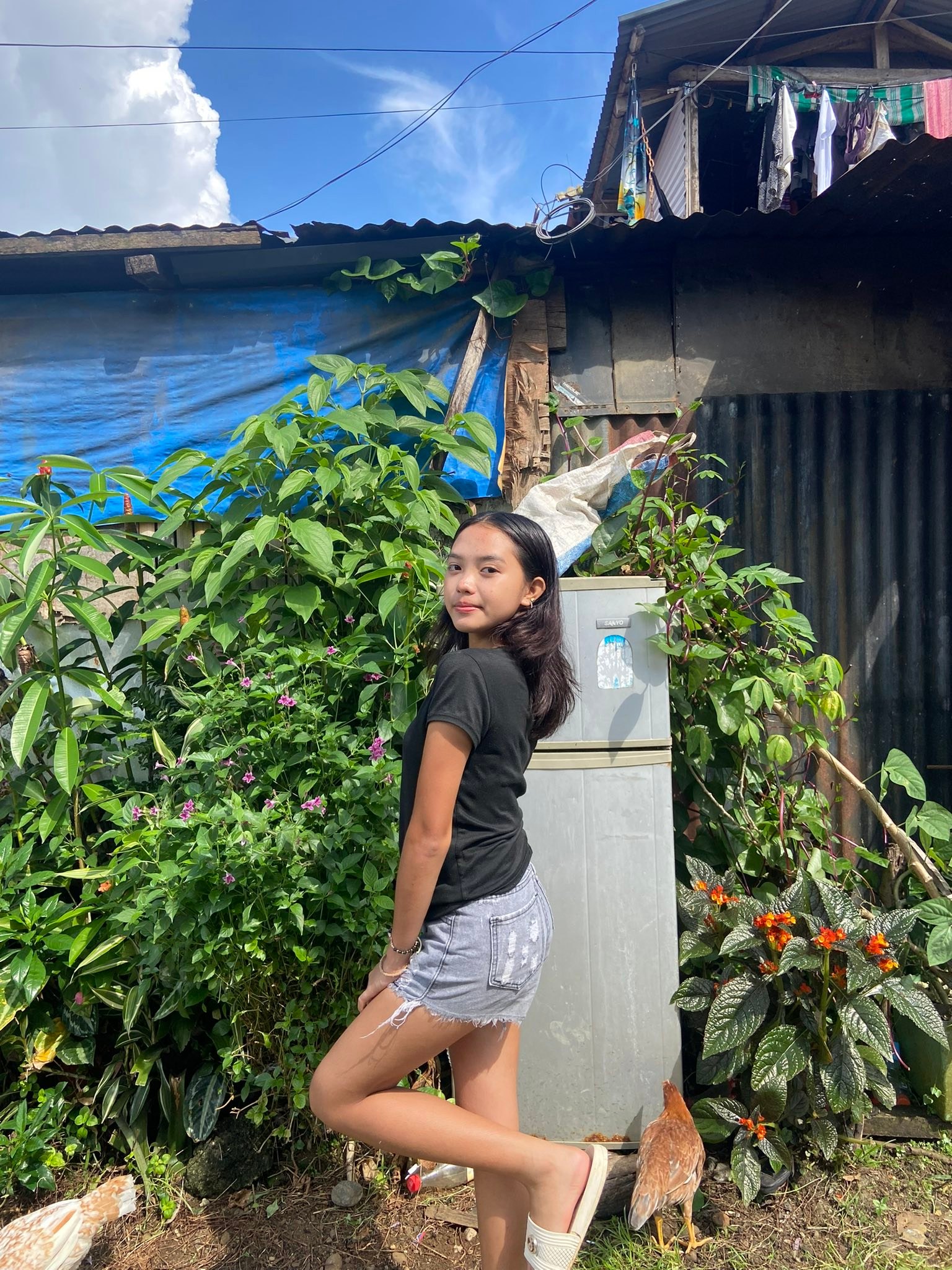 Rural - Simple days, pure smiles A Filipino girl enjoying the beauty of ...