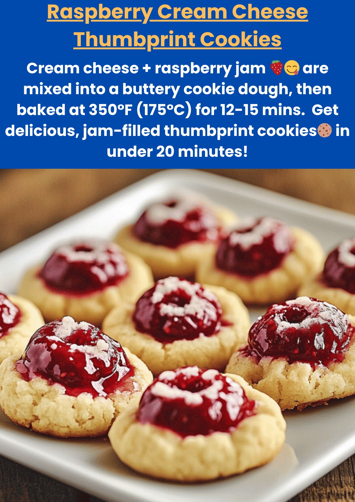 Lora Chef - Raspberry Cream Cheese Thumbprint Cookies 🍪😋... | Facebook