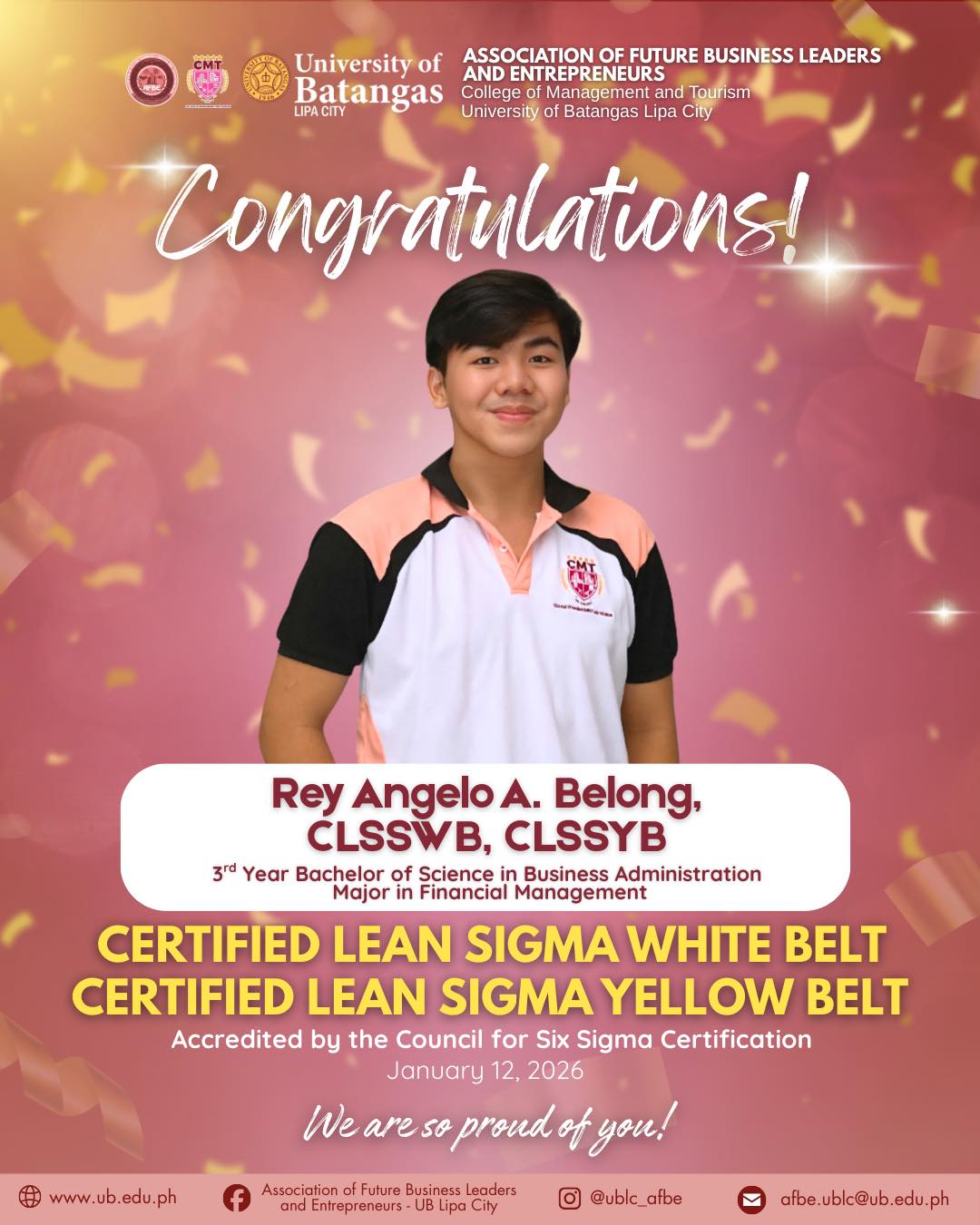 Congratulations to Rey Angelo A. Belong for successfully earning the ...