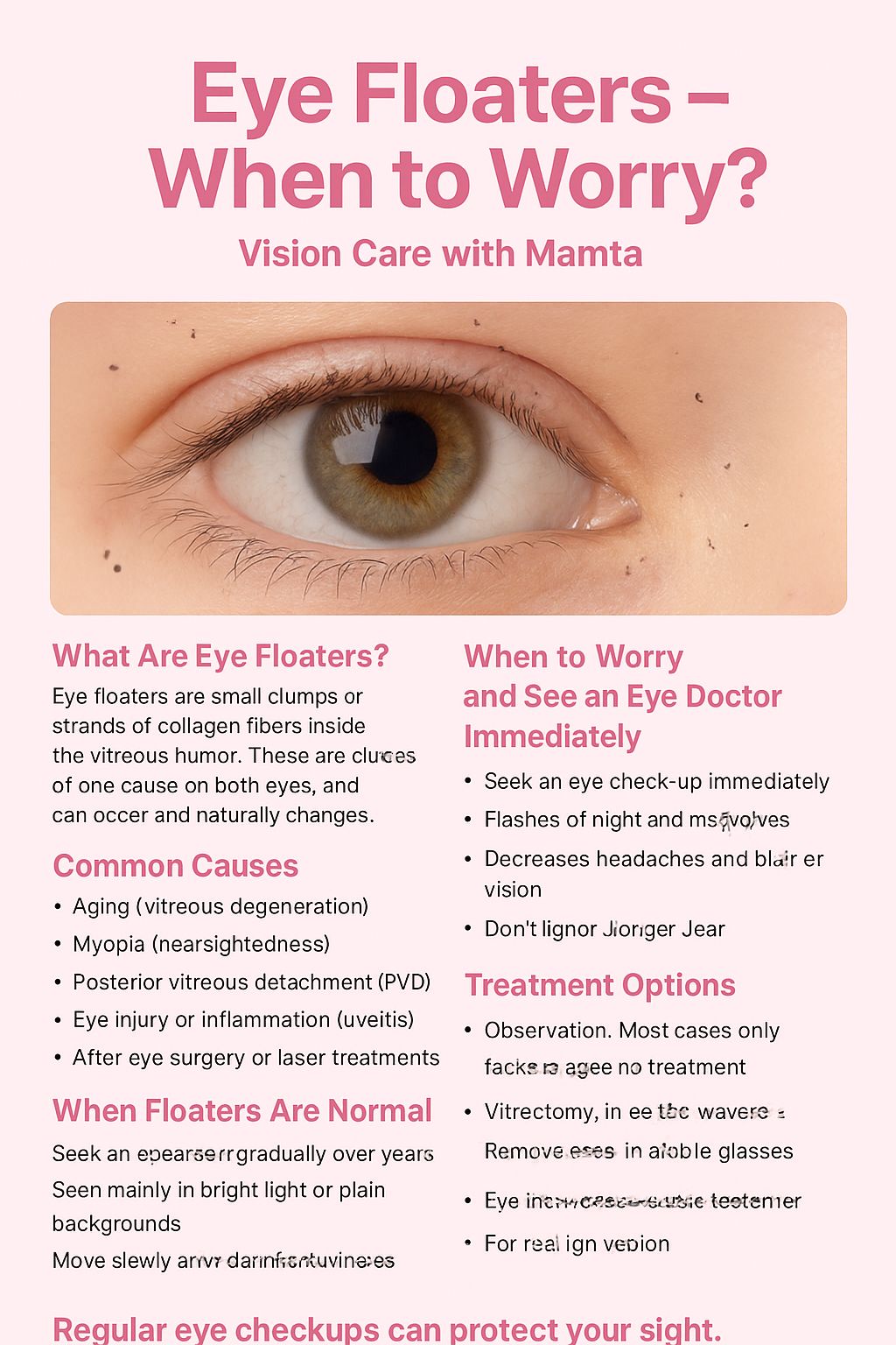 Treatment options for eye floaters