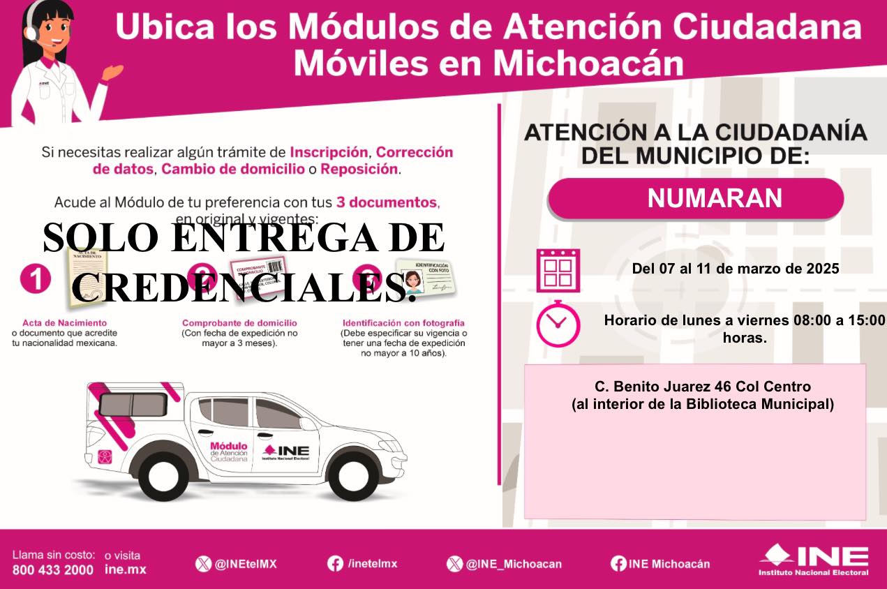 Numarán Municipio - ¡A partir del 07 y hasta el 11 de marzo, acude a ...