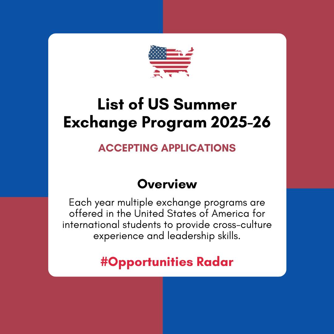 List of Exchange Programs in USA for... - Opportunities Radar