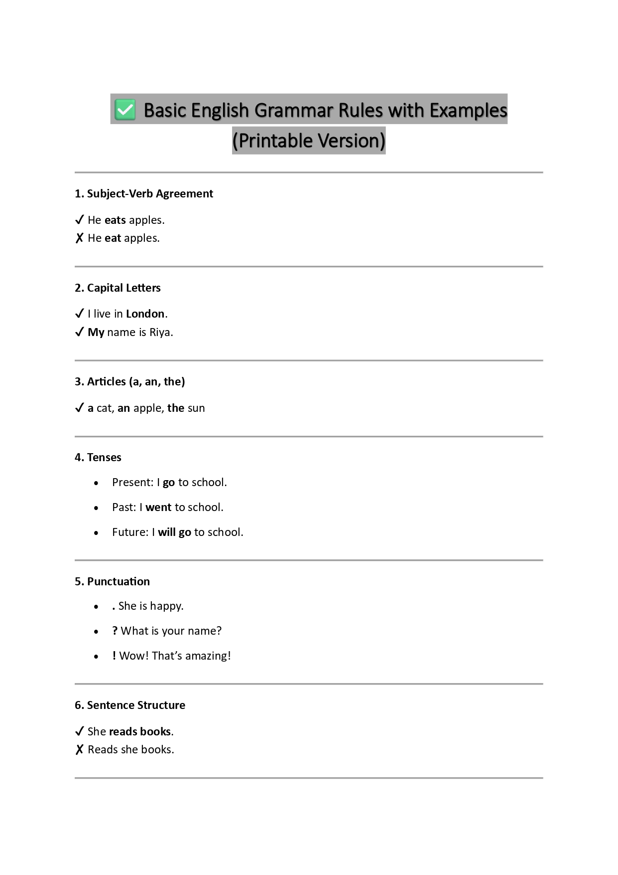 Basic English Grammar Rules with... - STUDY English Online | Facebook