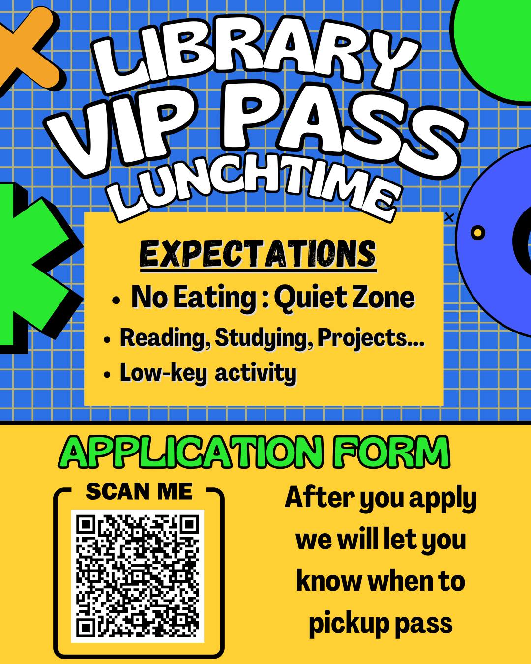The Library VIP Pass application... - Wakefield High School | Facebook