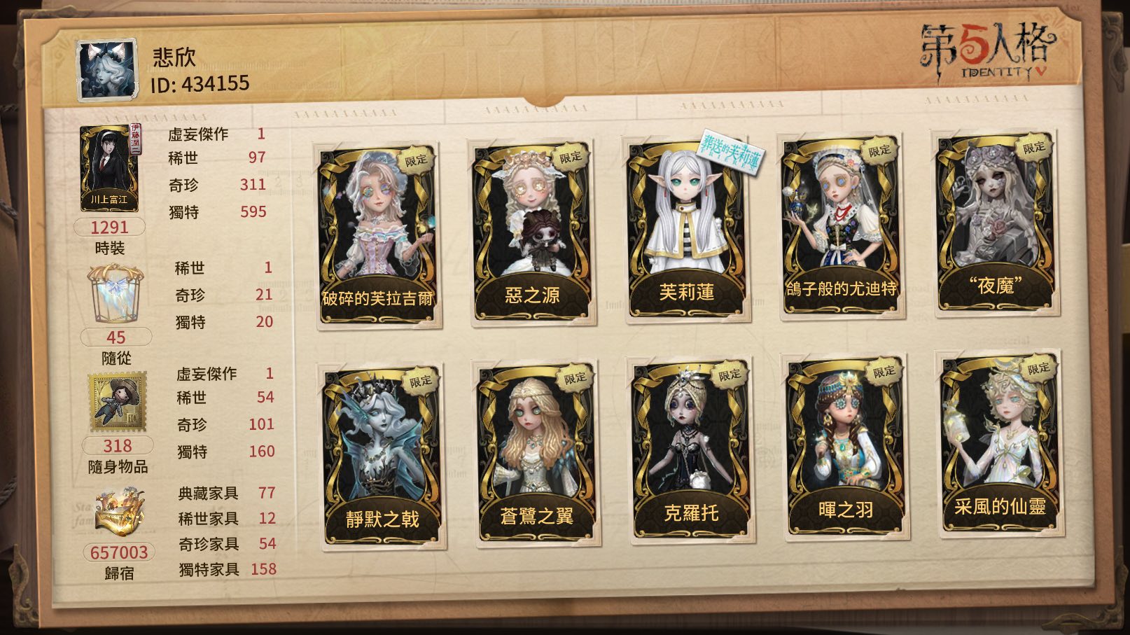第五人格國際交易社🏙️｜Identity V | 换售看看owo 伪百金 羊鸽克鱼 情侣小孩雕刻隐士双限 | Facebook