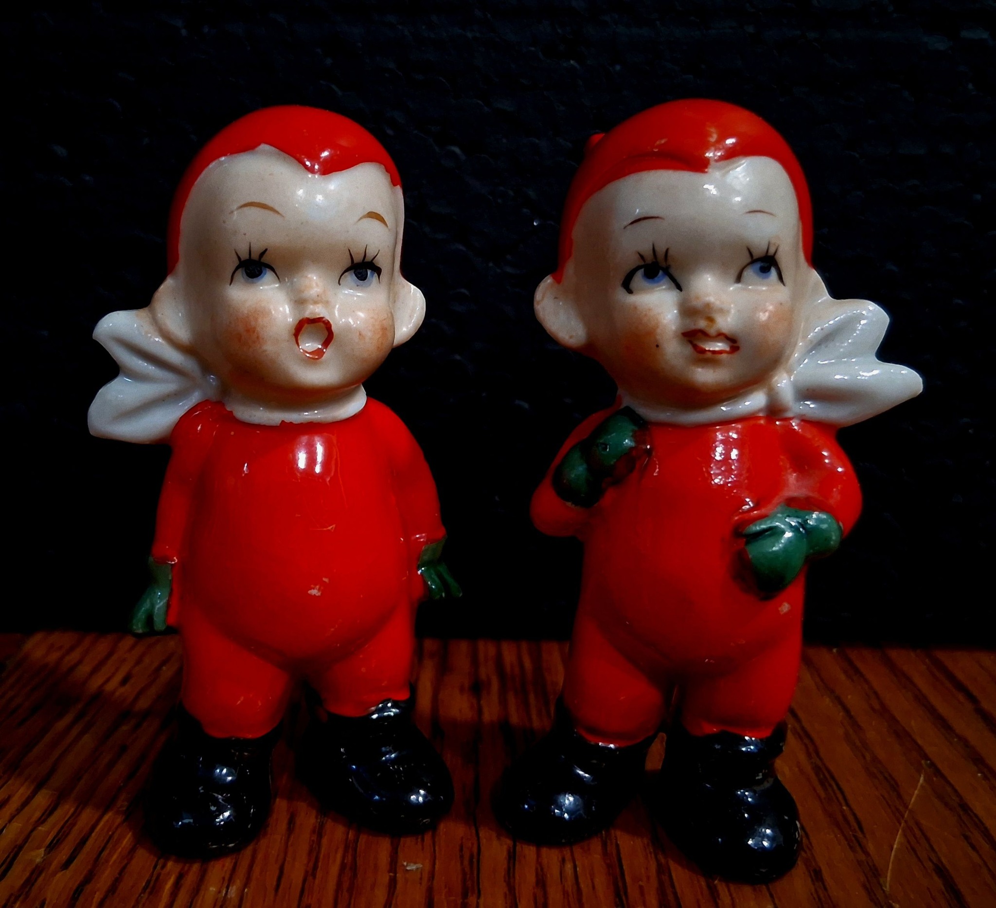 These figures are highly collectible 1950s Norcrest Snow Baby