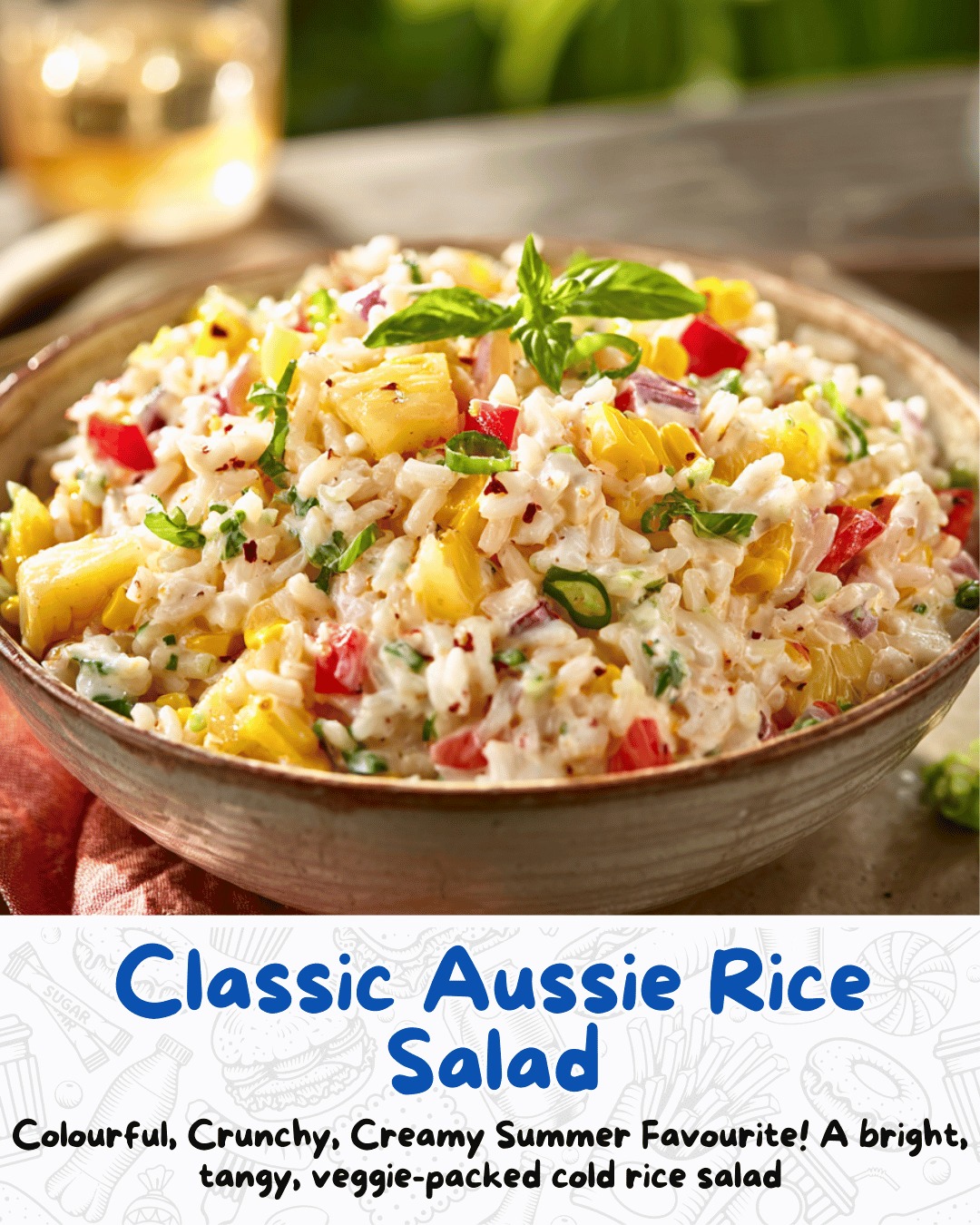 Easy - This Classic Aussie Rice Salad is colourful, crunchy, creamy and ...