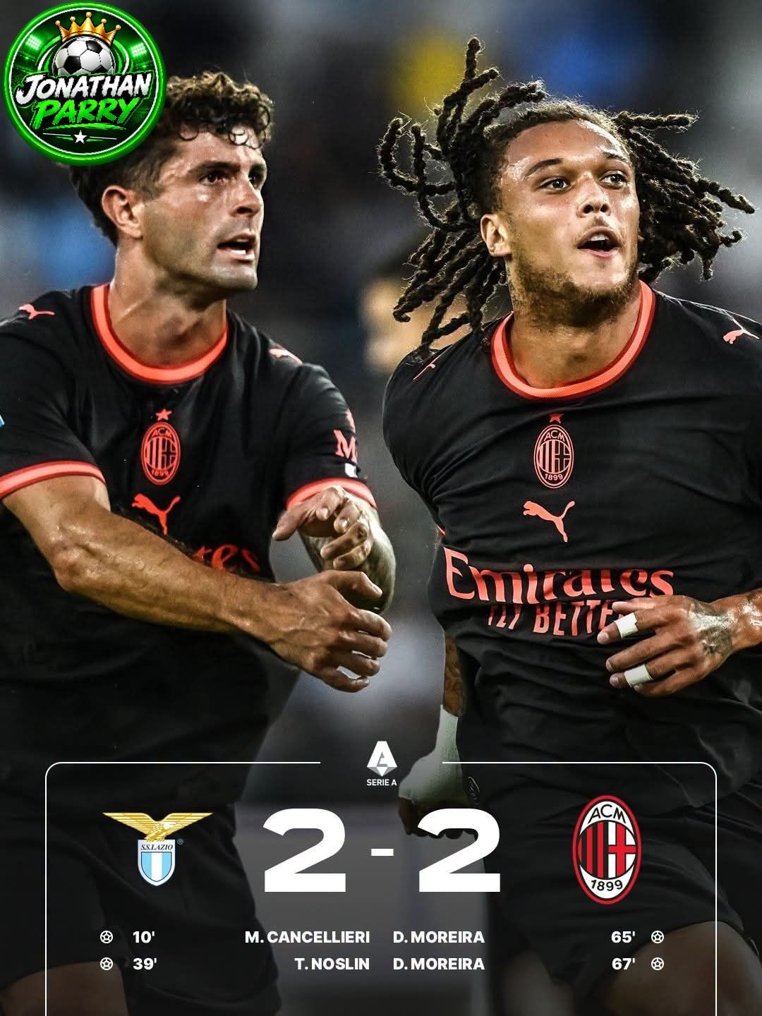 Lazio 2-2 AC Milan: Moreira Rescues Four-Goal Draw