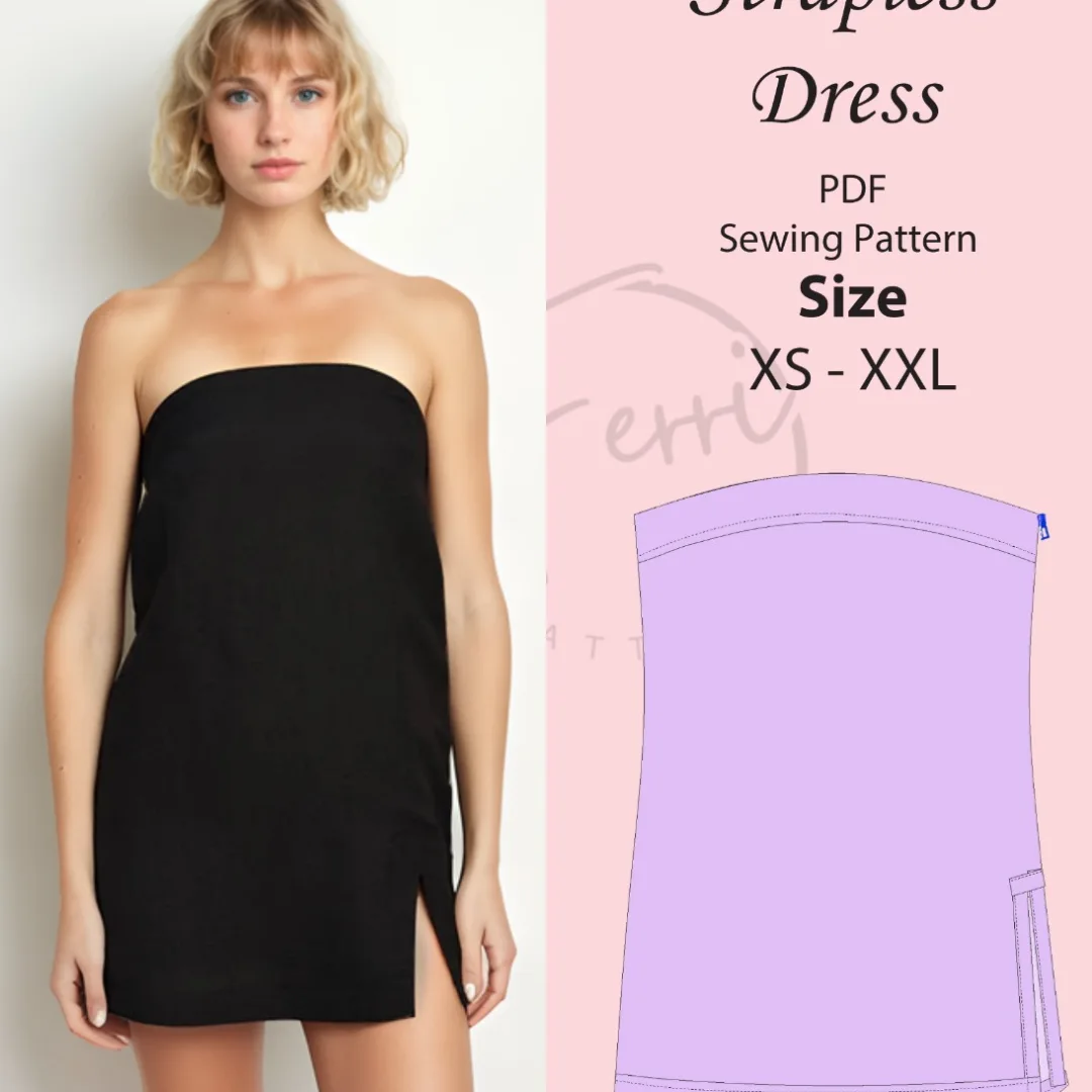 Sew your own strapless dress with our easy pdf pattern
