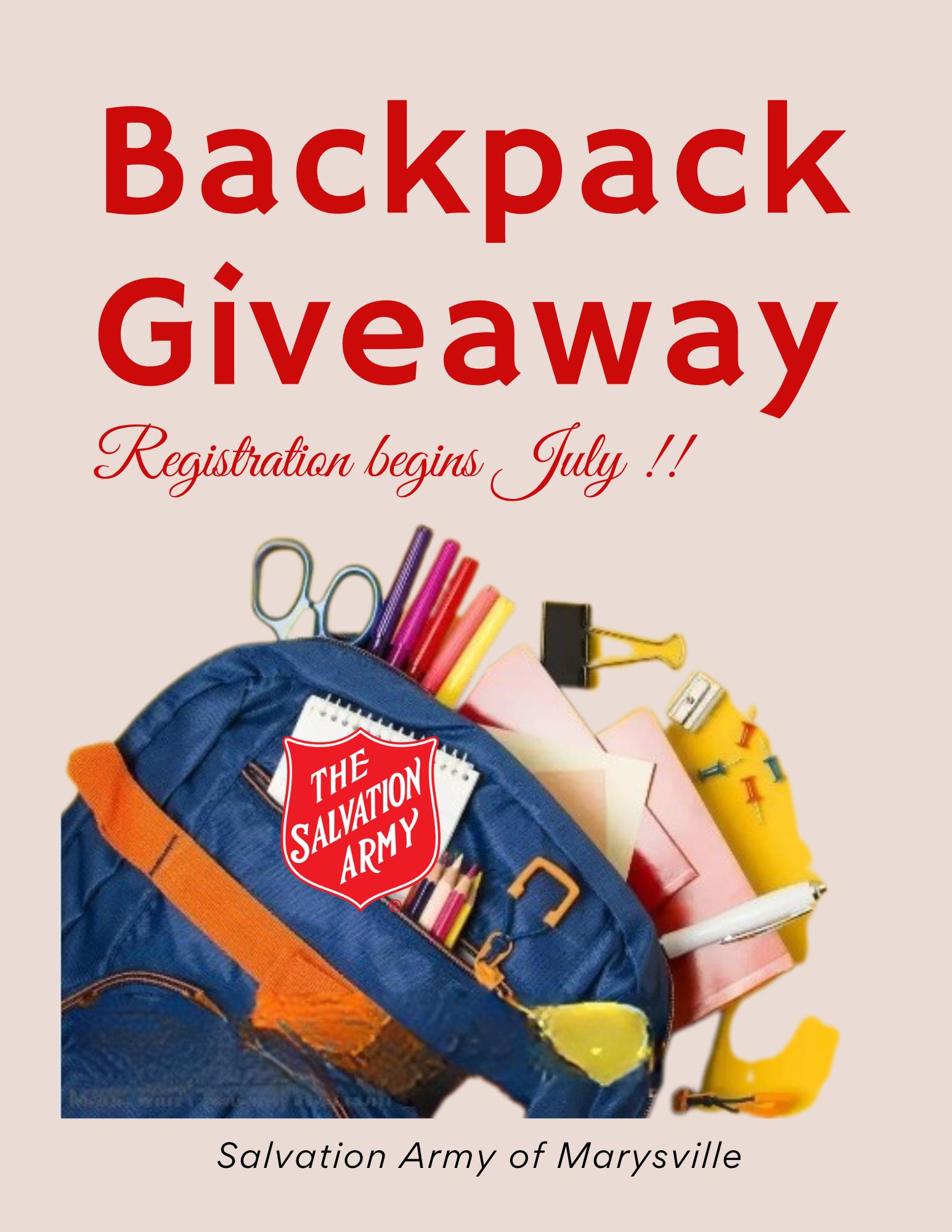 The Salvation - Backpack Giveaway Registration Opens July 1, 2025, at 9 ...