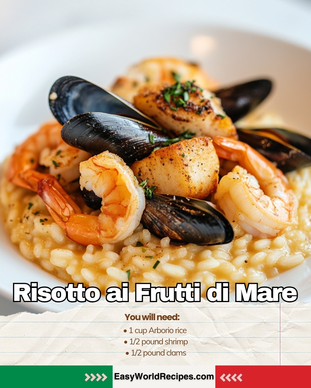Italian - Risotto ai Frutti di Mare 🇮🇹 Creamy Arborio rice loaded with ...