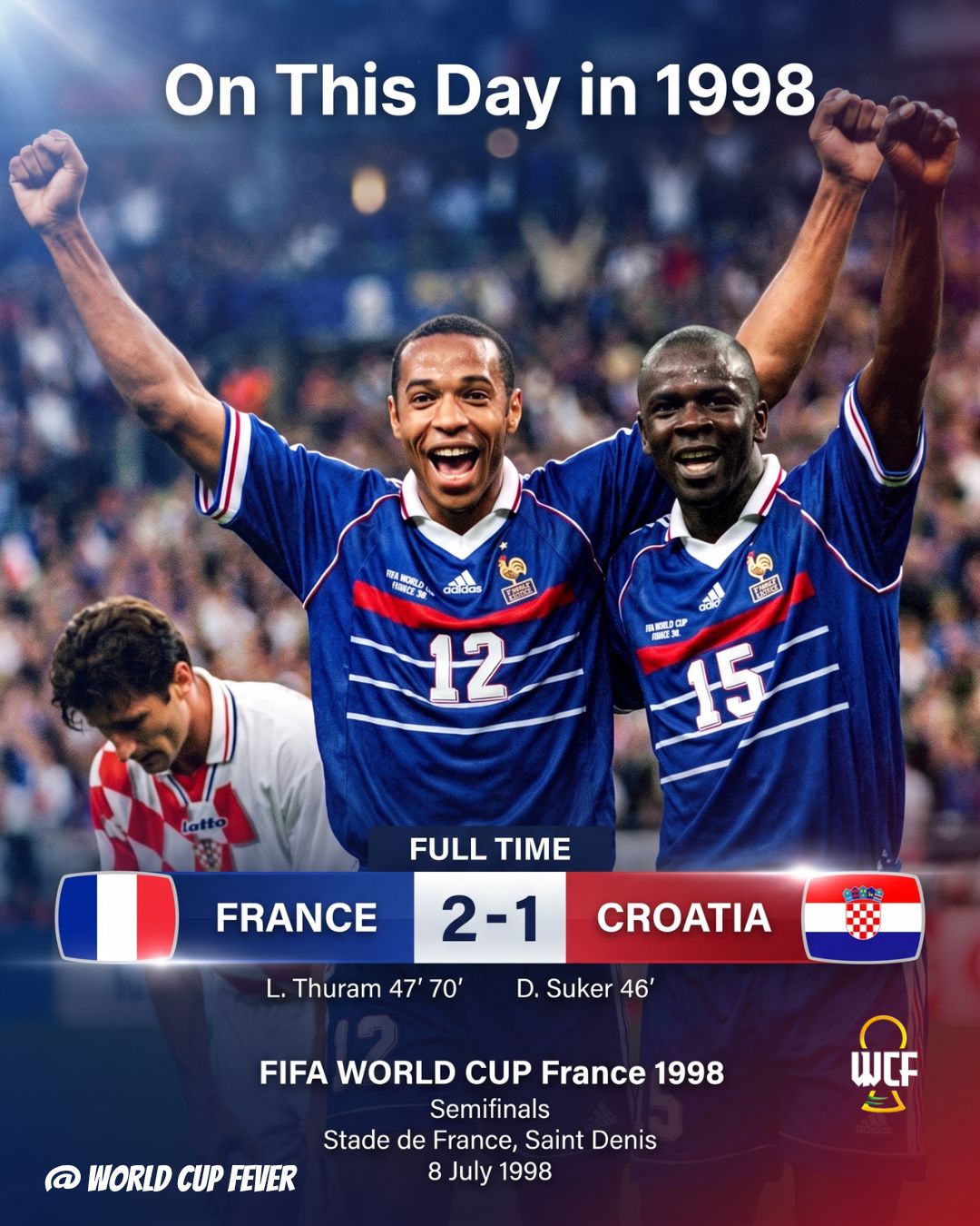 OnThisDay at the FIFA World Cup France 🇫🇷 1998, the hosts France