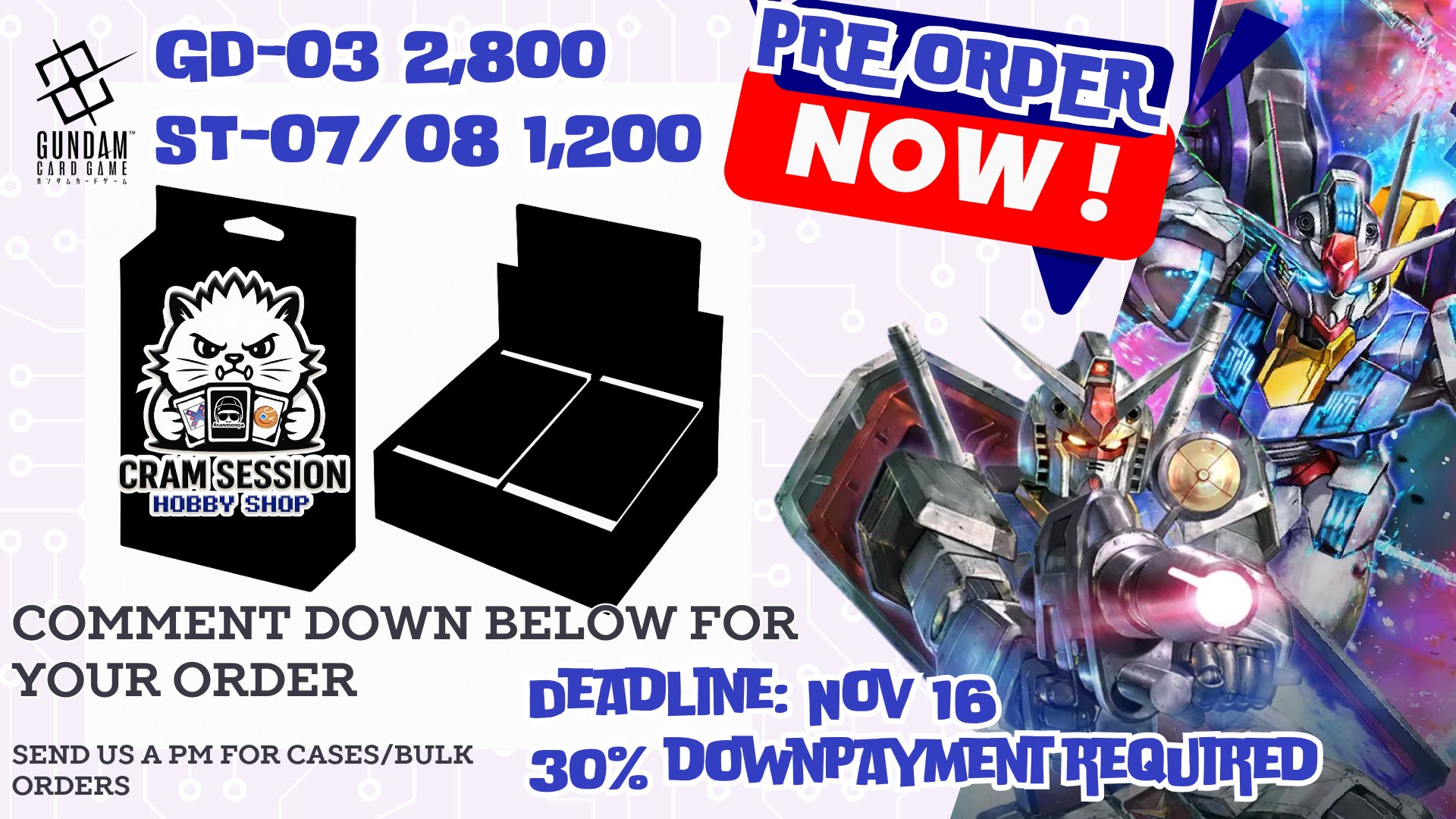 Cram - Pre-Order Gundam Card Game (Japanese) Booster Pack Steel Requiem ...
