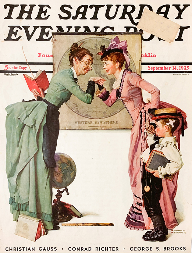 Norman Rockwell's Back to School painting