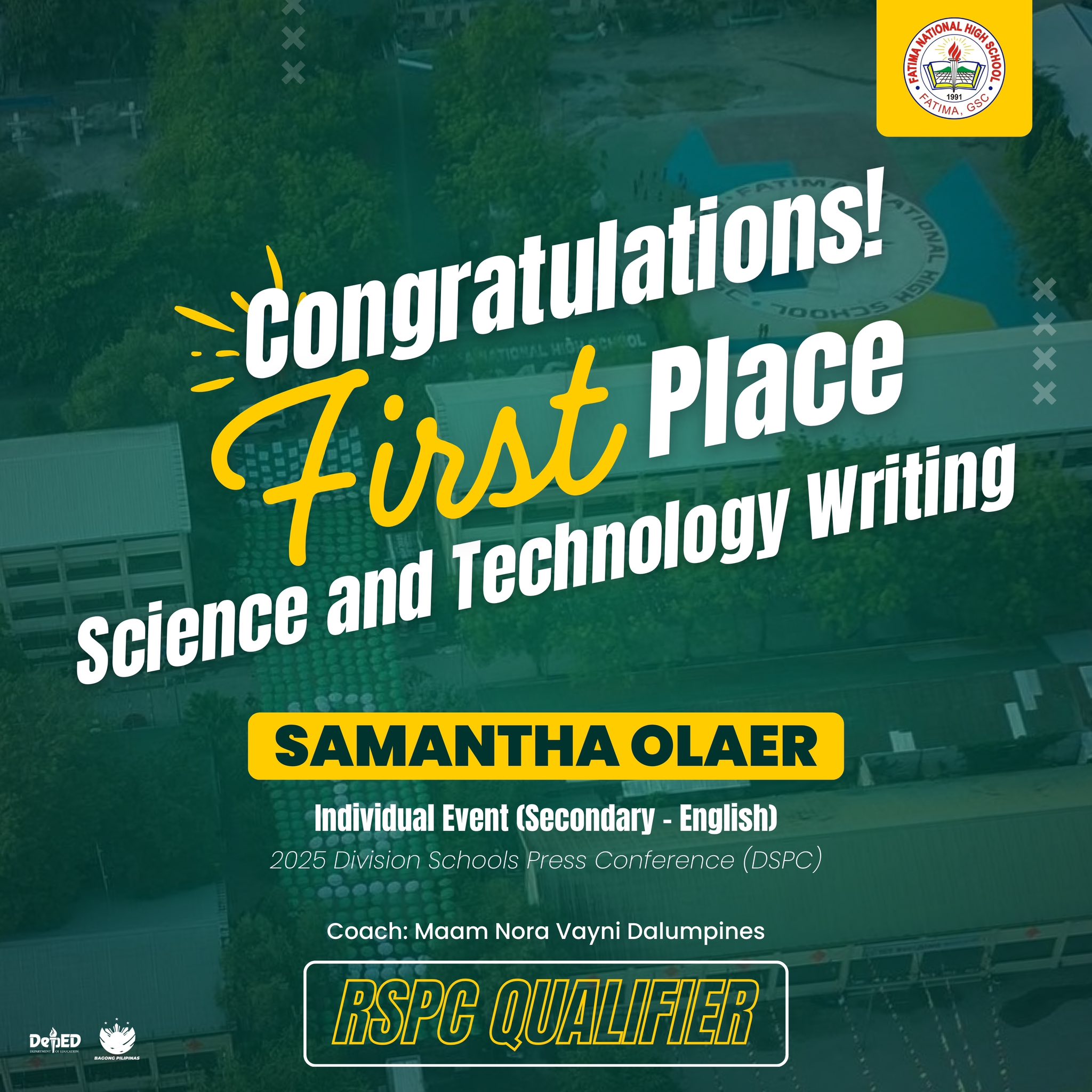 DepEd - 🏆📰 𝗣𝗥𝗢𝗨𝗗 𝗠𝗢𝗠𝗘𝗡𝗧 𝗙𝗢𝗥 𝗙𝗔𝗧𝗜𝗠𝗔 𝗡𝗔𝗧𝗜𝗢𝗡𝗔𝗟 𝗛𝗜𝗚𝗛 𝗦𝗖𝗛𝗢𝗢𝗟! 📰🏆 Fatima ...