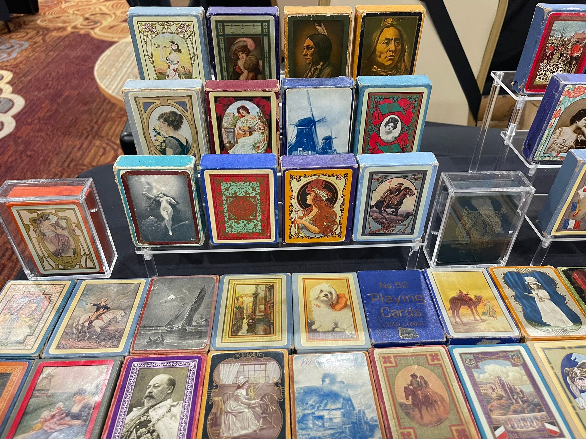 rare congress playing cards 1904 Ad Card Company Antique Games plus elegant velour and stylish gift packaging Vintage Playing Cards - The