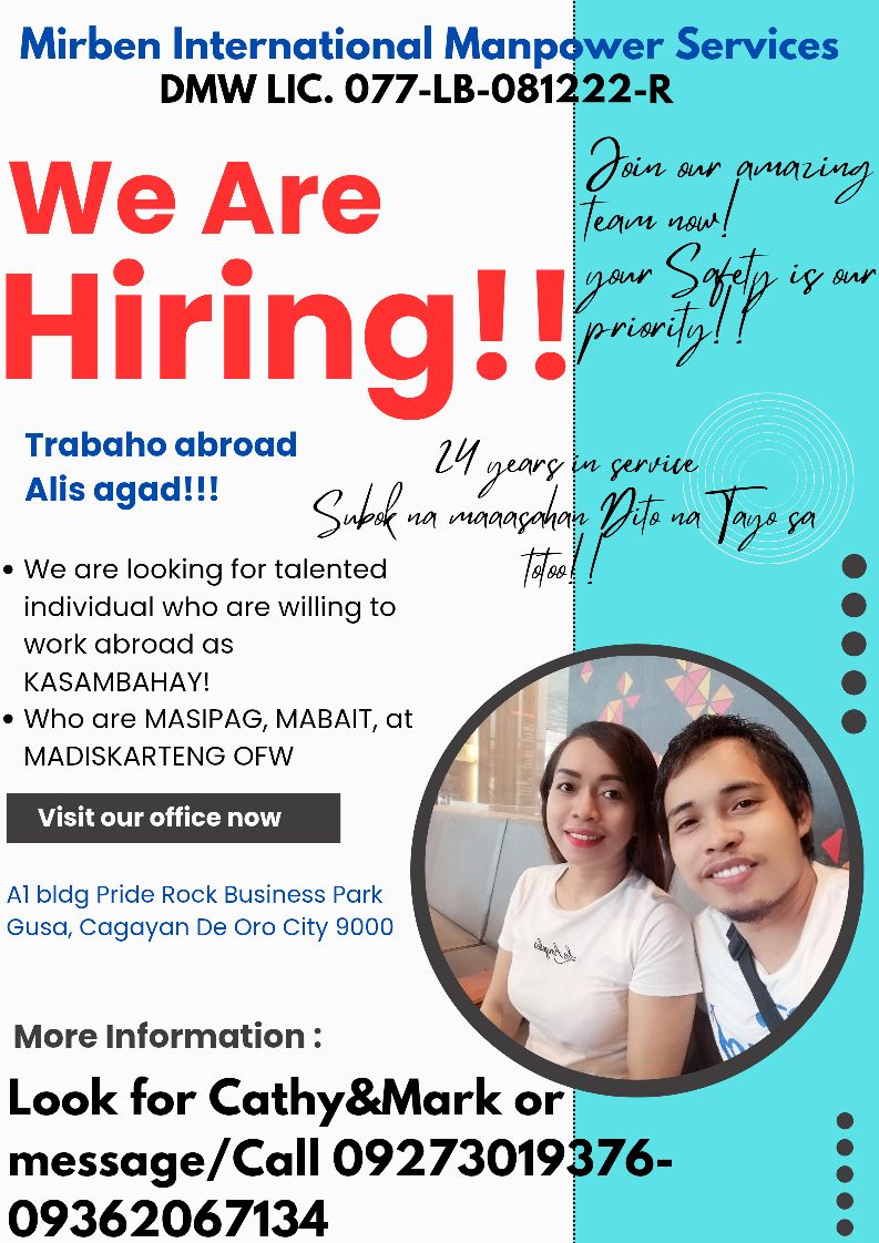 Mirben International Manpower Services-Cathy&MarkCdo | Facebook