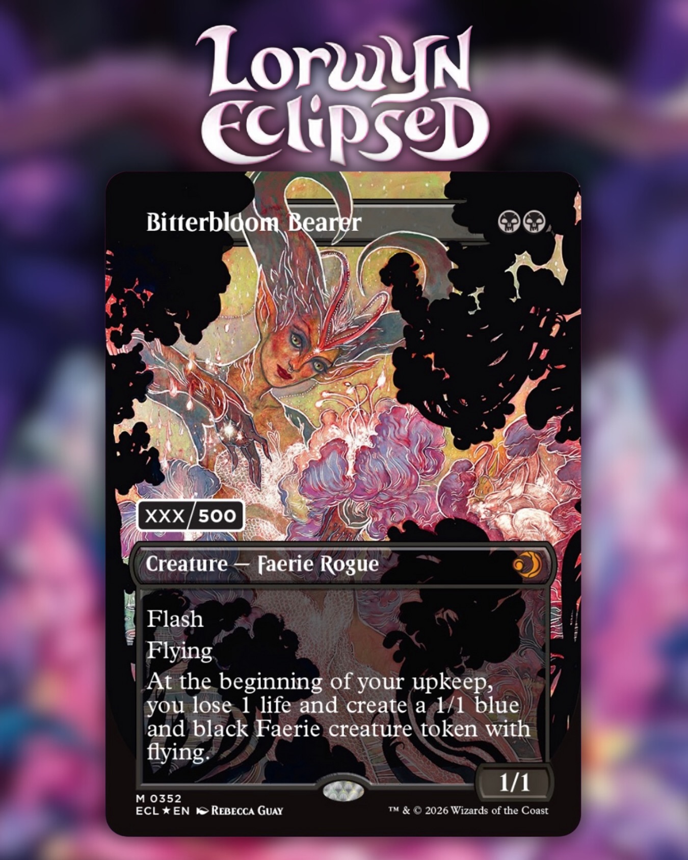 1 of 500: Serialized Headliner Bitterbloom Bearer cards featuring