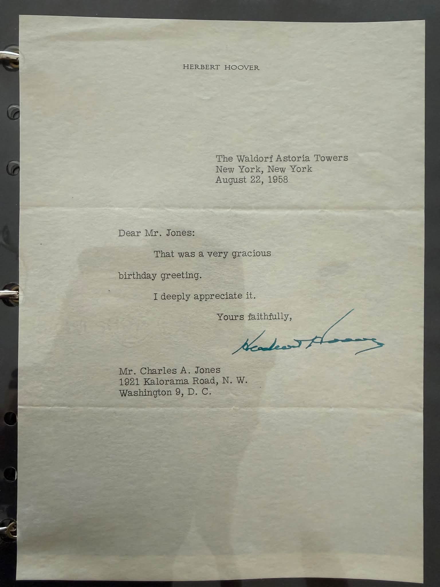 Rare Presidential memorabilia from Charles A. Jones' scrapbook shared