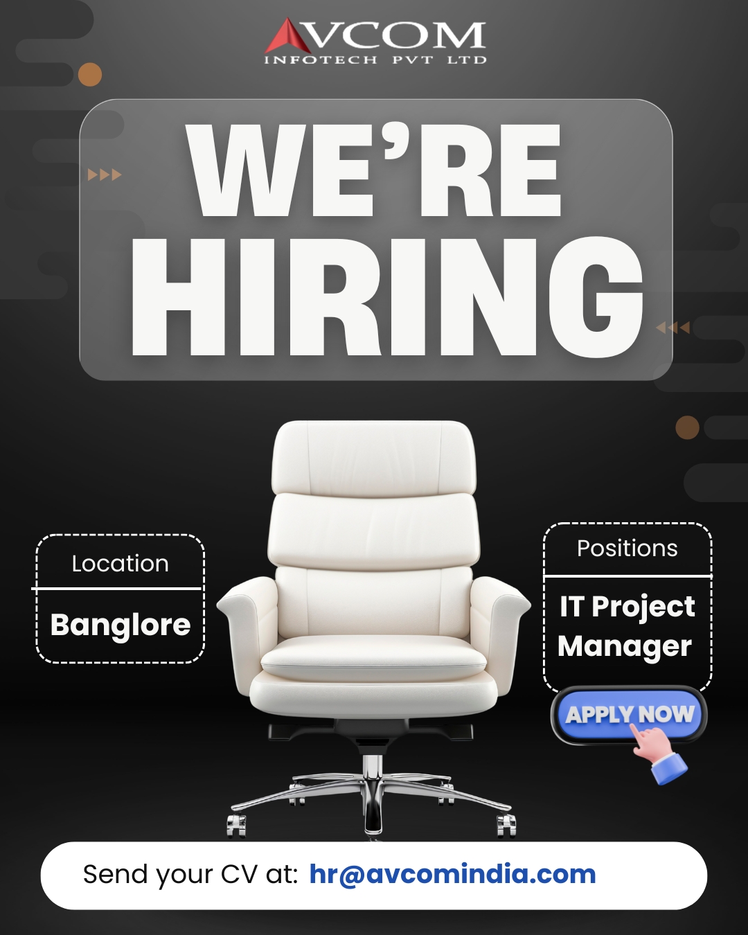 🚨 We’re Hiring – IT Project... - AVCOM Infotech Pvt Ltd | Facebook