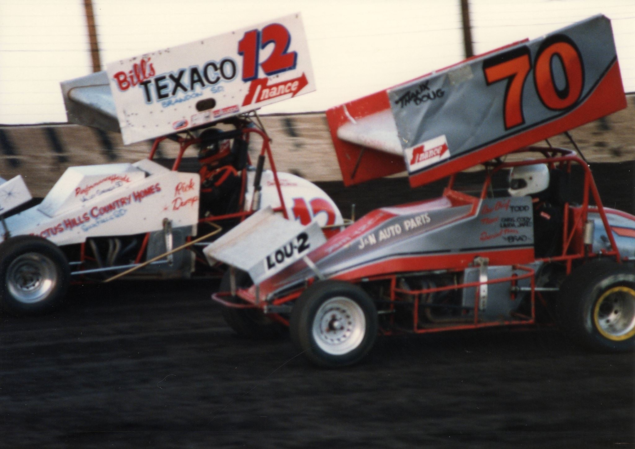 Sprint - 1987 - Huset's Speedway - Rick Dump #12 and Kenny Hansen #70 ...