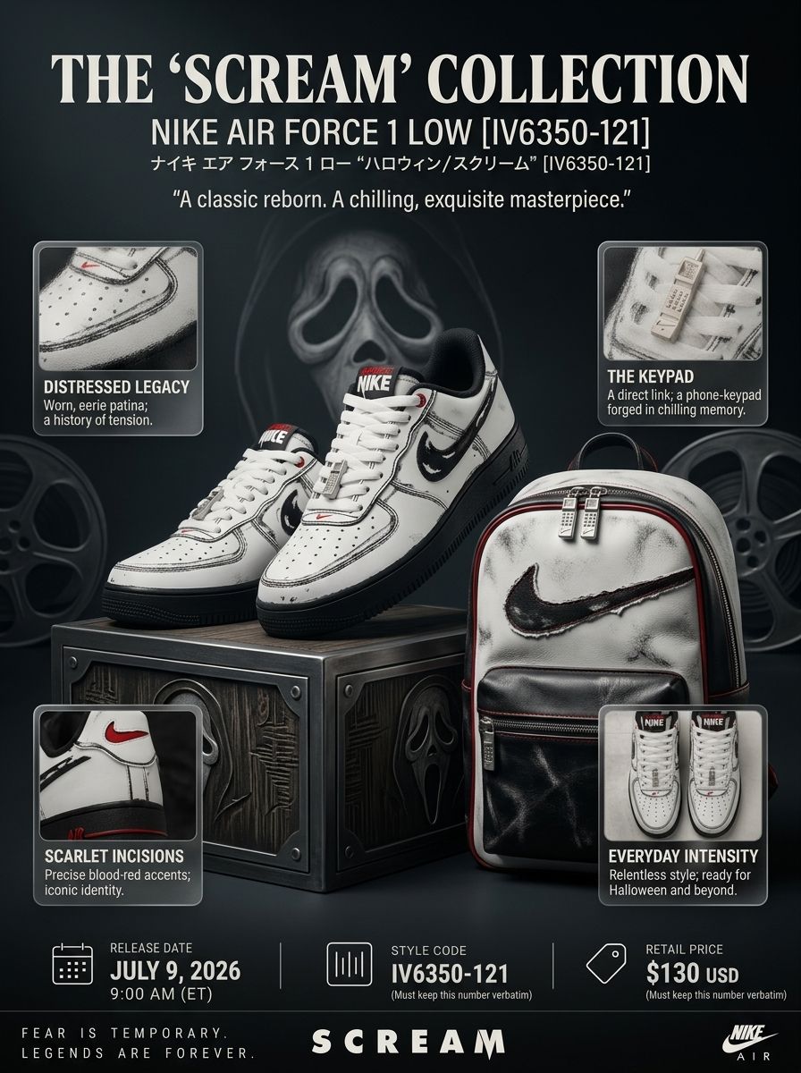 A new Ghostface-inspired Nike Air Force 1 has surfacedheres