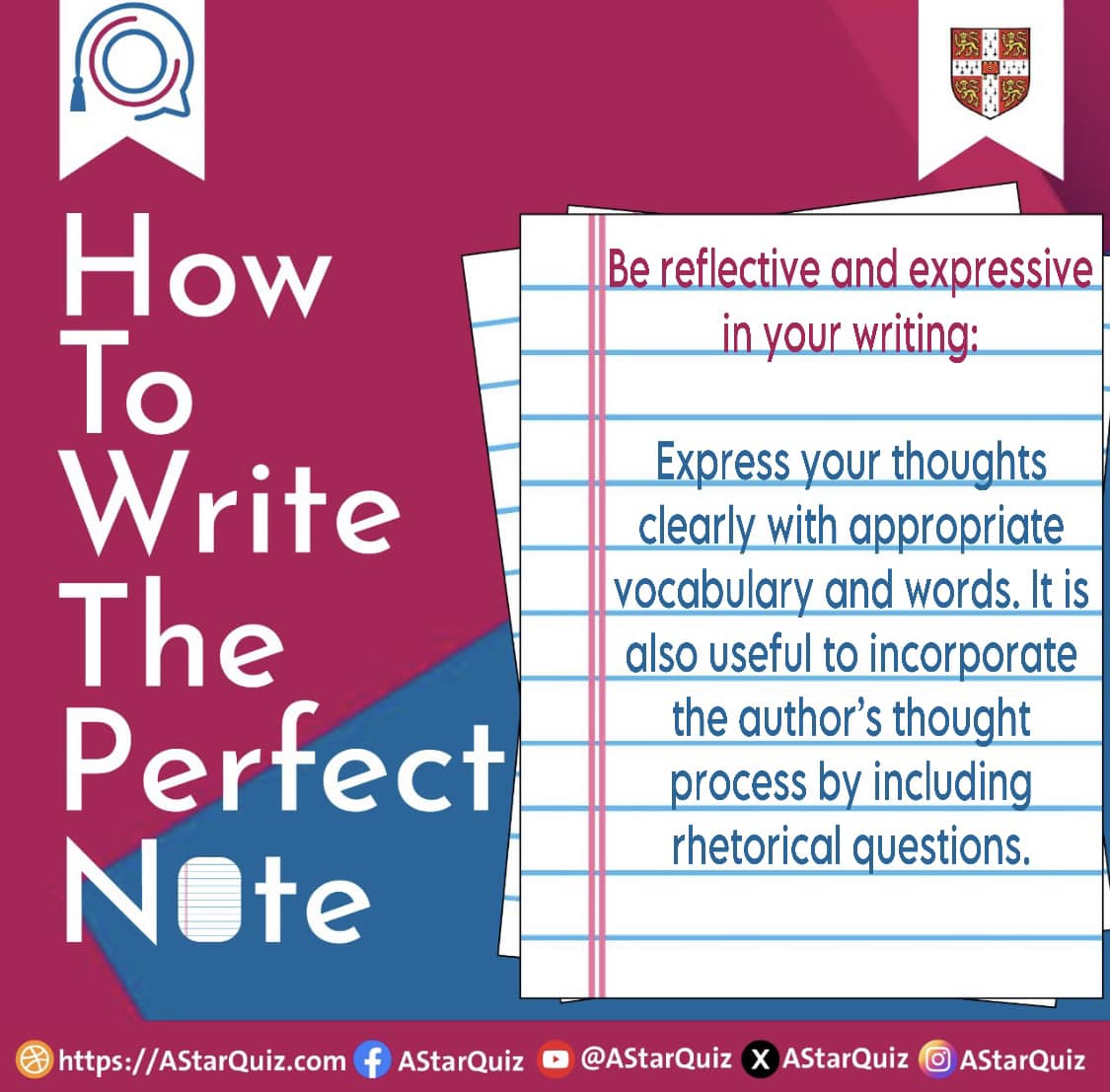 A Star Quiz - 🧐 How to write the PERFECT note 📝? “Be... | Facebook