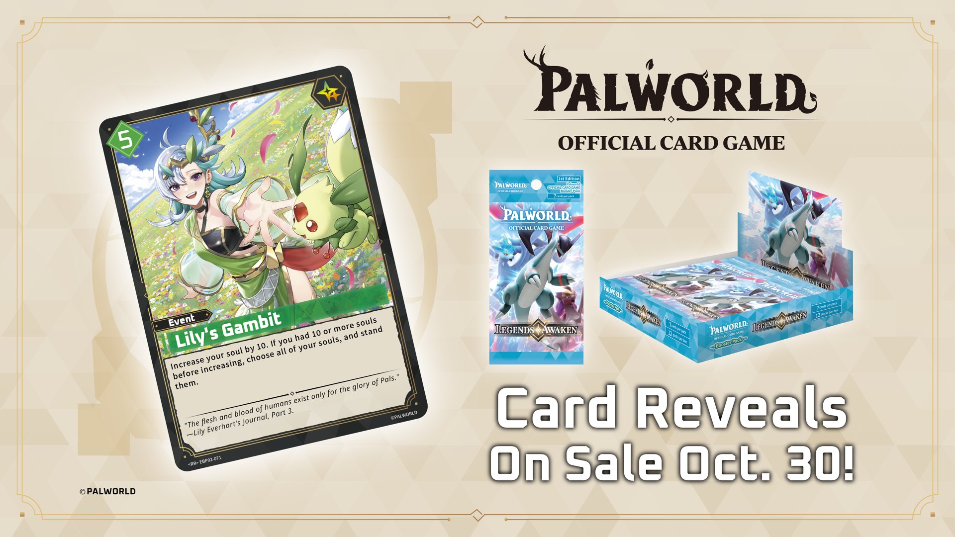 Palworld official card game legends awaken card reveals 2026