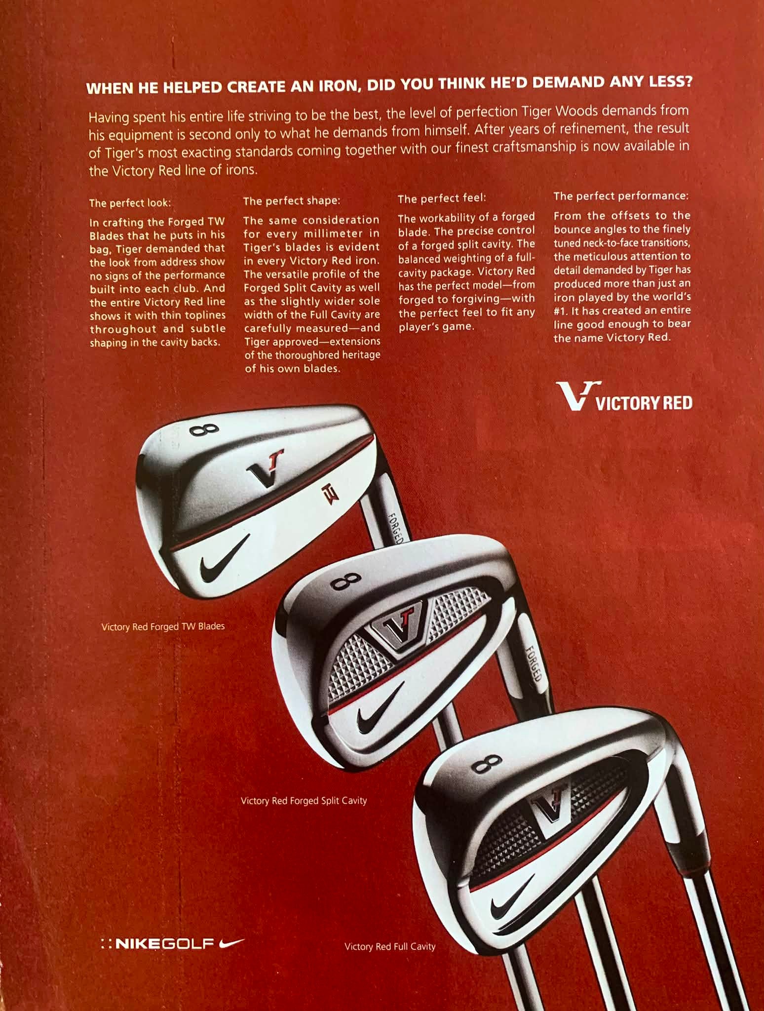 Was Nike Victory Red irons peak golf equipment