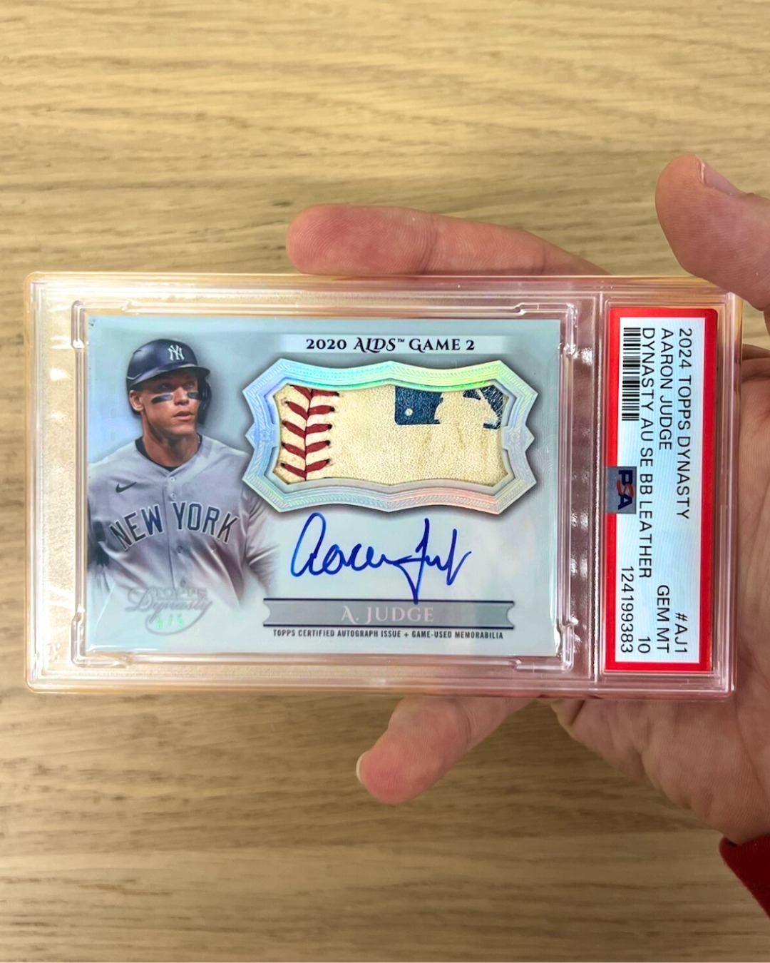 The game-used patch inside this Aaron Judge card is insane 🤯 (via