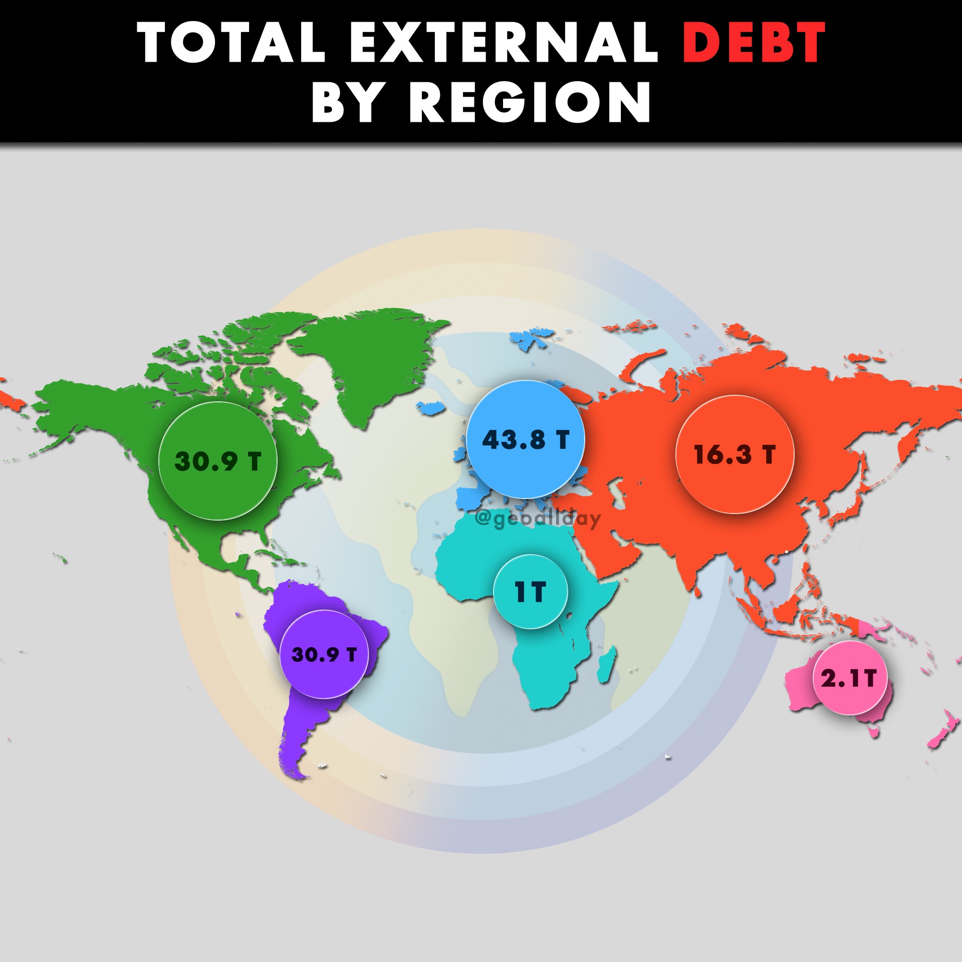 Geo All Day - This map shows total external debt by... | Facebook