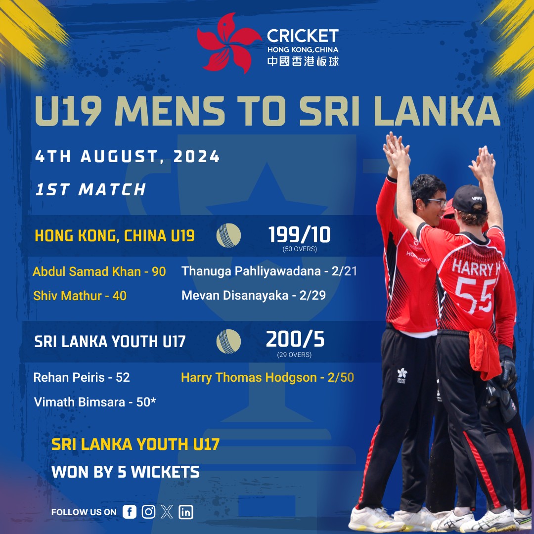 🏏 Match summary of the... - Cricket Hong Kong, China 中國香港板球總會