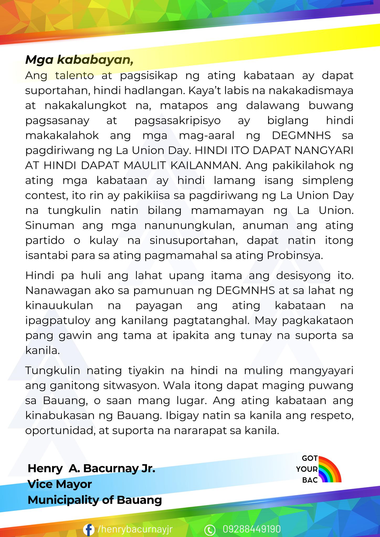 Henry - Mga kababayan, Ang talento at pagsisikap ng ating kabataan ay ...