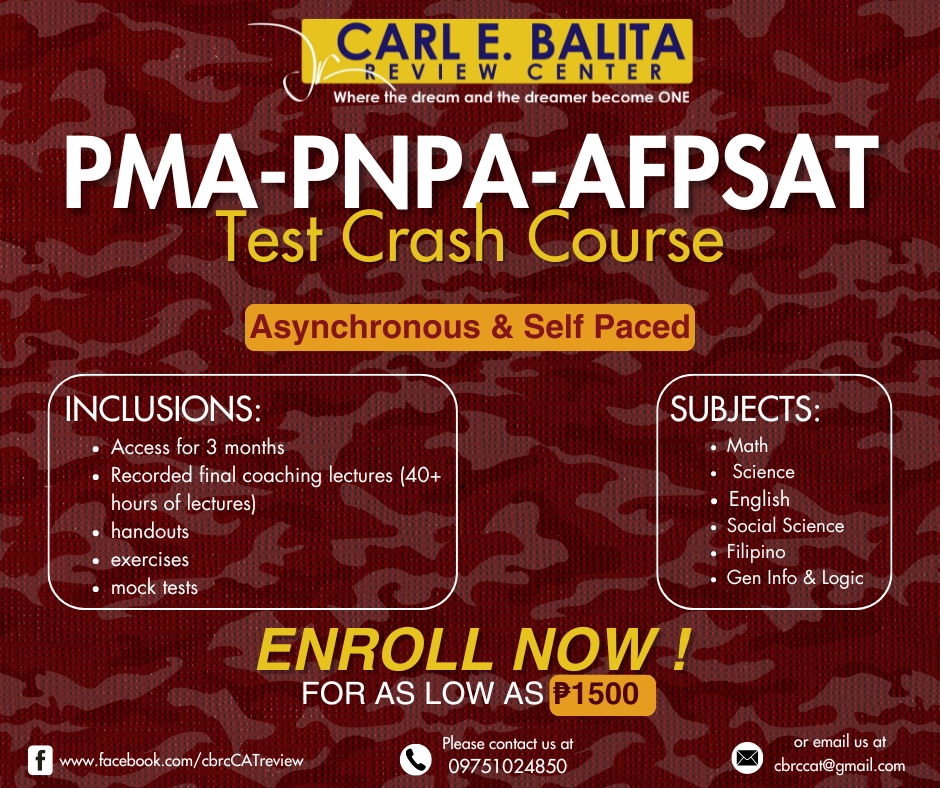 CBRC - 🎯 Ace your PMA, PNPA, and AFPSAT exams with our Asynchronous ...