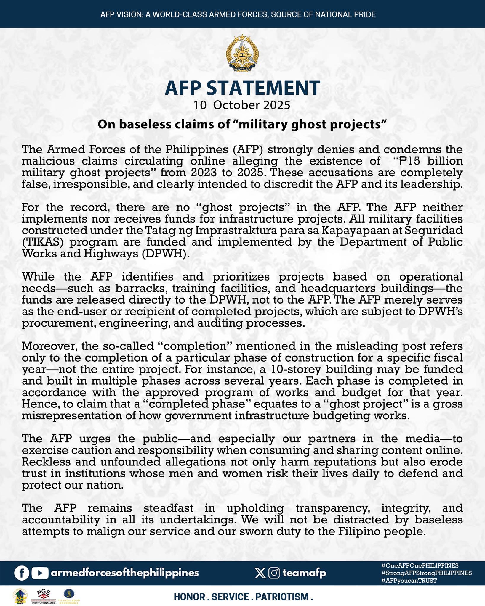 Banateros - WALANG ‘GHOST PROJECTS’ SA AFP Kinondena ng Armed Forces of ...