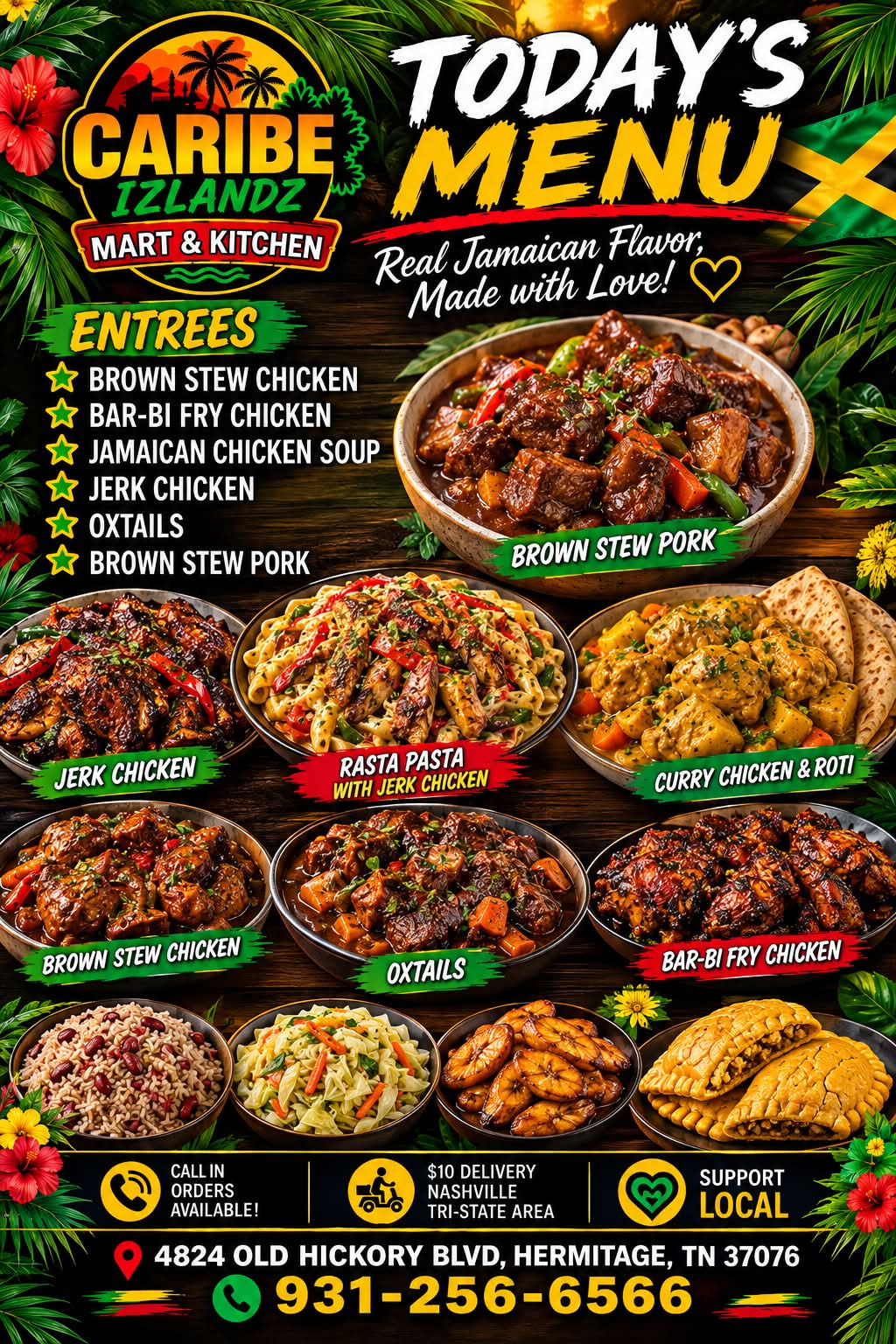 Caribe Izlandz in Hermitage, TN serves Jamaican dishes like jerk