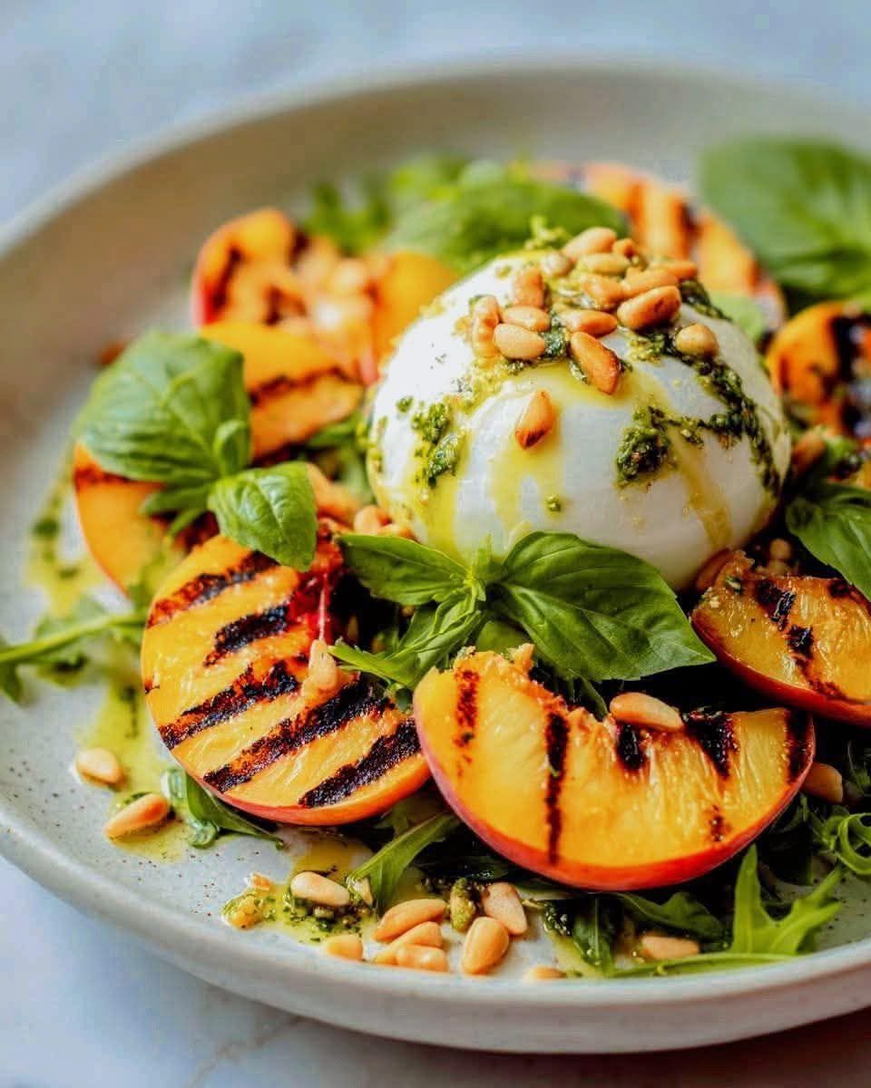CHARRED PEACH-BASIL-DATE SALSA + WHIPPED GOAT CHEESE & RICOTTA