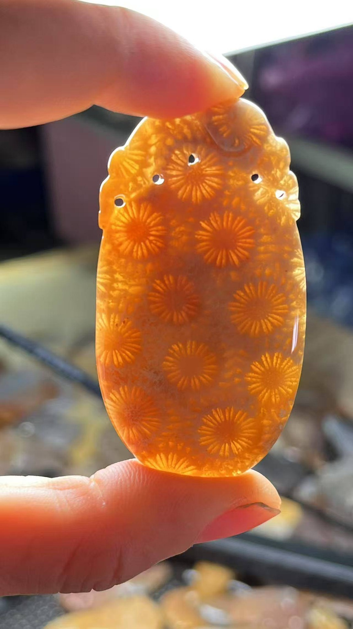 天然珊瑚玉鳳首雕件