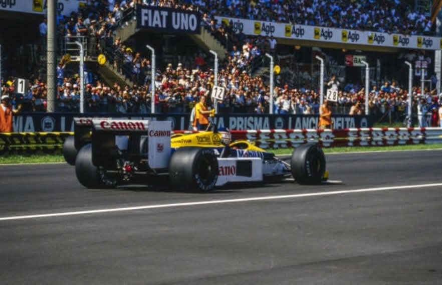 38 years ago: Nelson Piquet (Williams FW11B Honda), first position