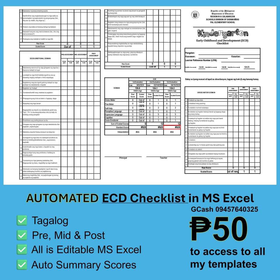 Kindergarten Teacher Ako | 🔥AUTOMATIC ECD Checklist Card for | Facebook