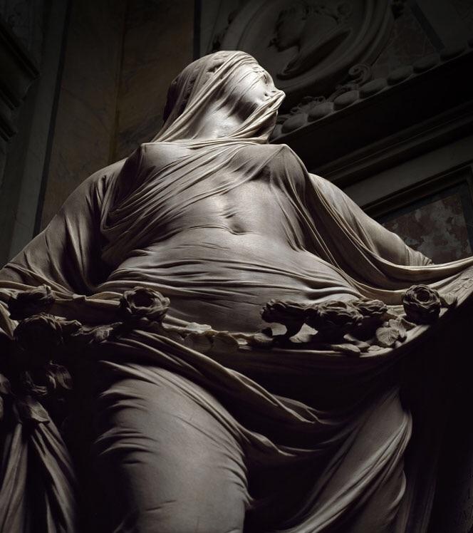 Modesty statue by Antonio Corradini in Naples Italy